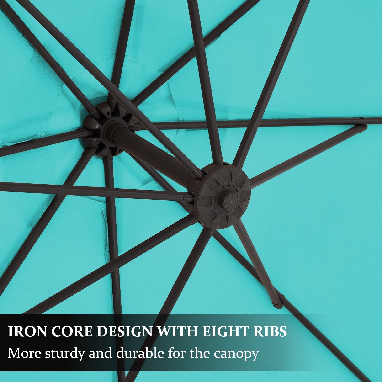 Parasol déporté suspendu à manivelle en acier de 10 pieds