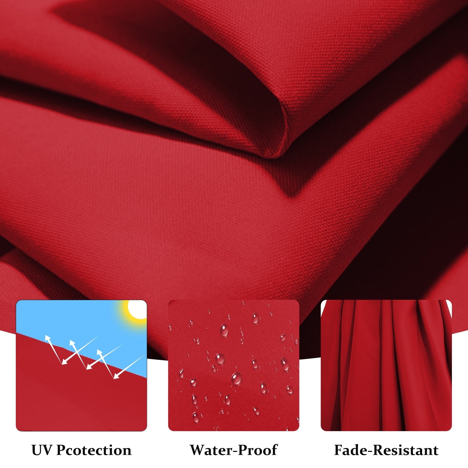 Parasol déporté suspendu à manivelle en acier de 10 pieds