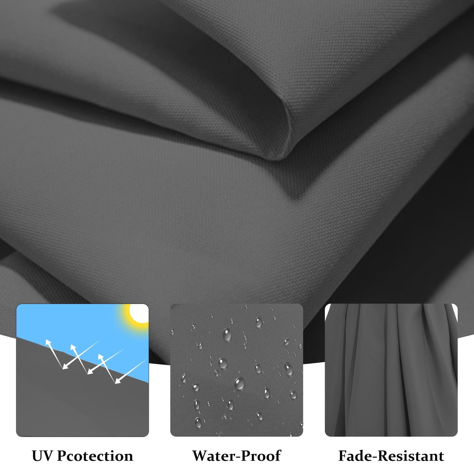 Parasol déporté suspendu à manivelle en acier de 10 pieds
