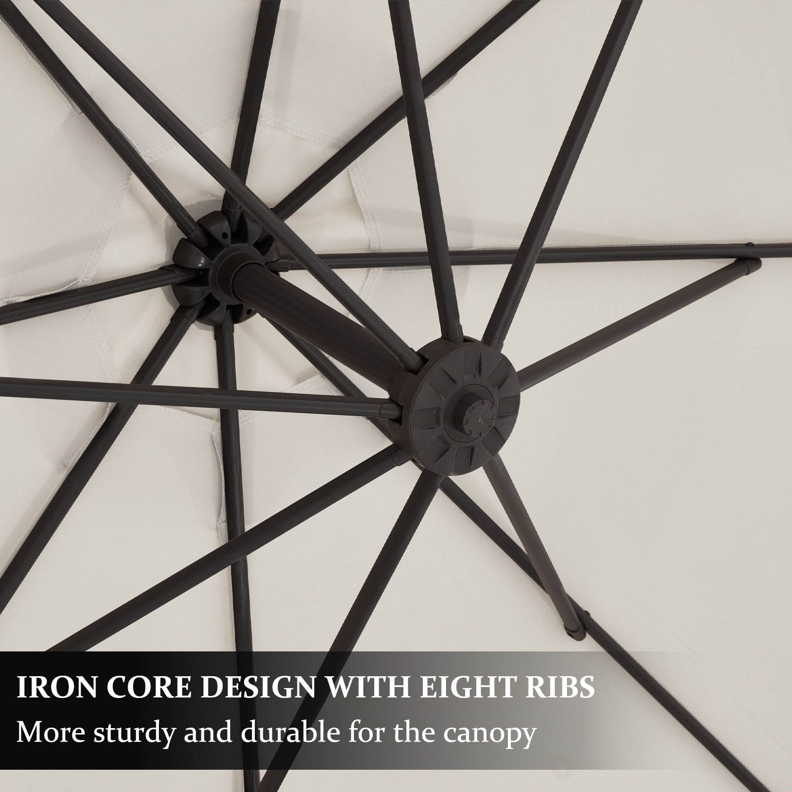 Parasol déporté suspendu à manivelle en acier de 10 pieds