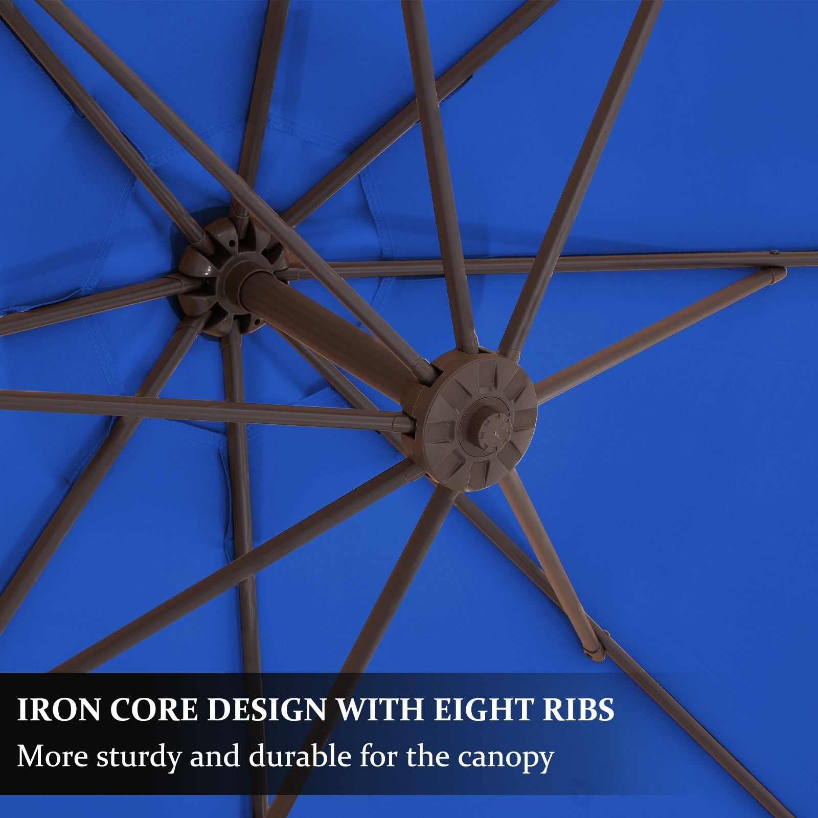 Parasol déporté suspendu à manivelle en acier de 10 pieds