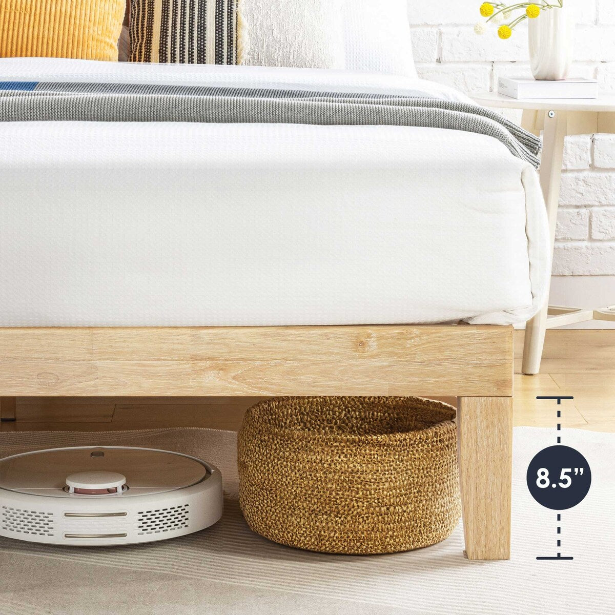 Cadre de lit plateforme classique en bois massif 12