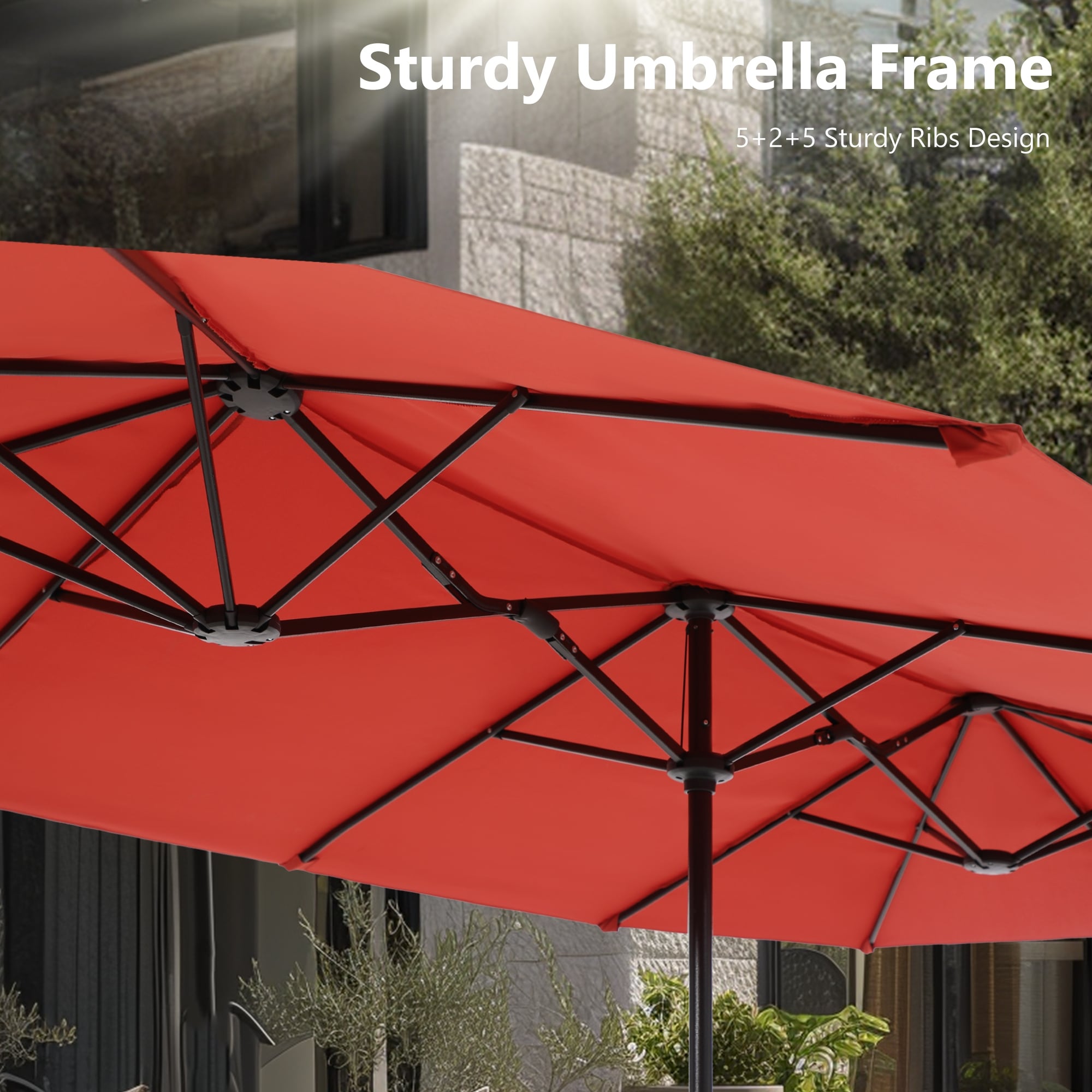 Parasol de patio double face MAISON ARTS de 13 pieds extra large avec manivelle