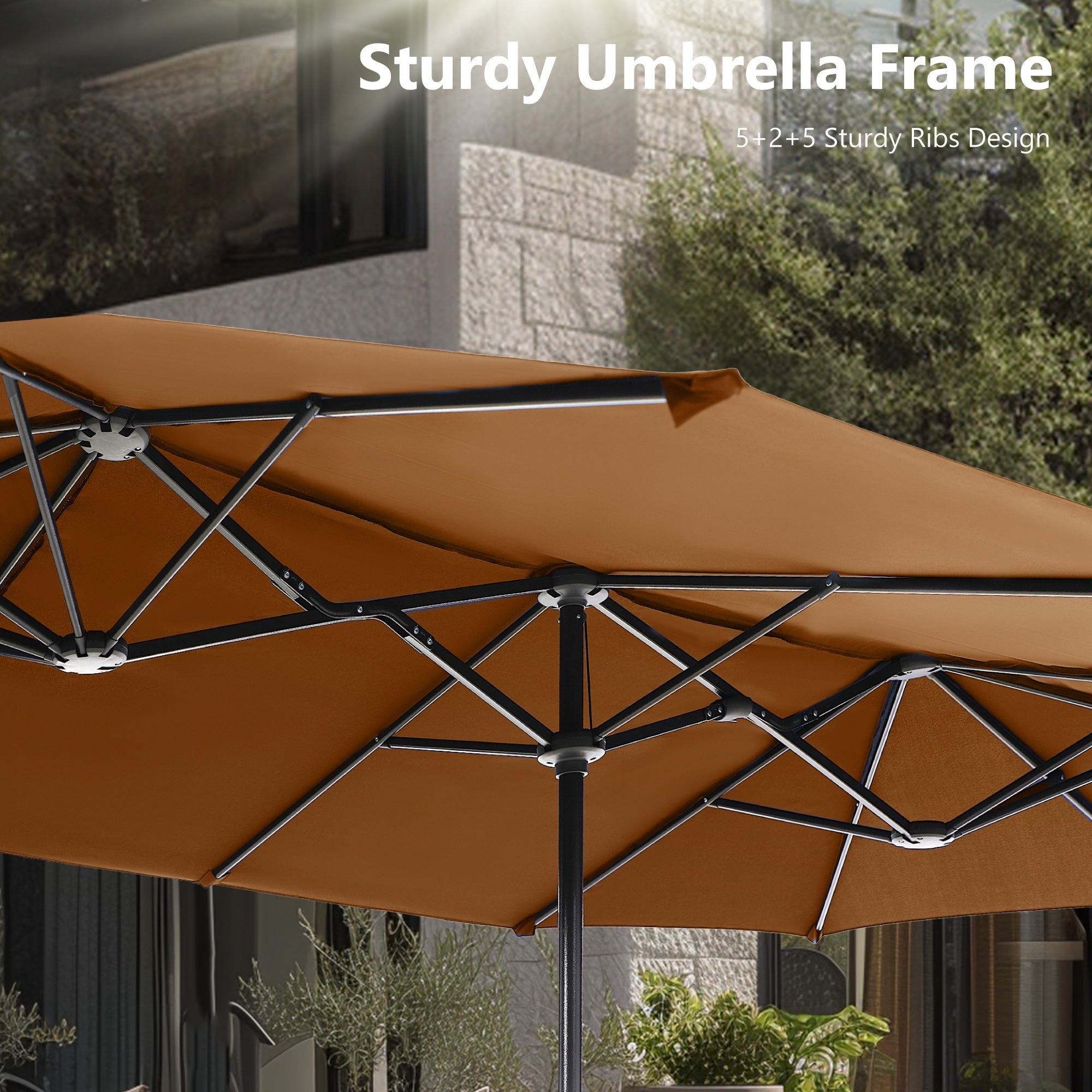 Parasol de patio double face MAISON ARTS de 13 pieds extra large avec manivelle