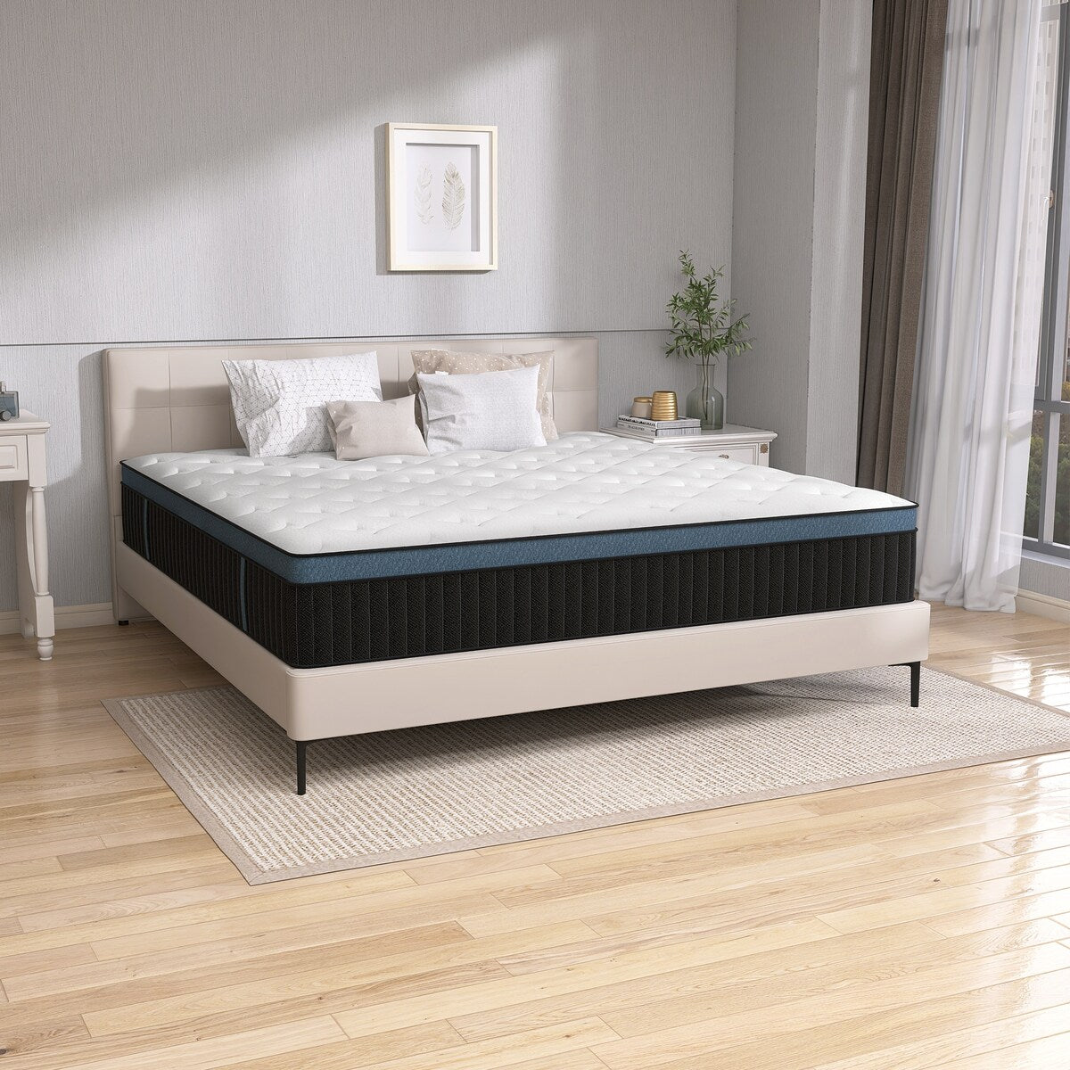 Matelas hybride en mousse gel de 14 pouces dans une boîte pour un soulagement de la pression