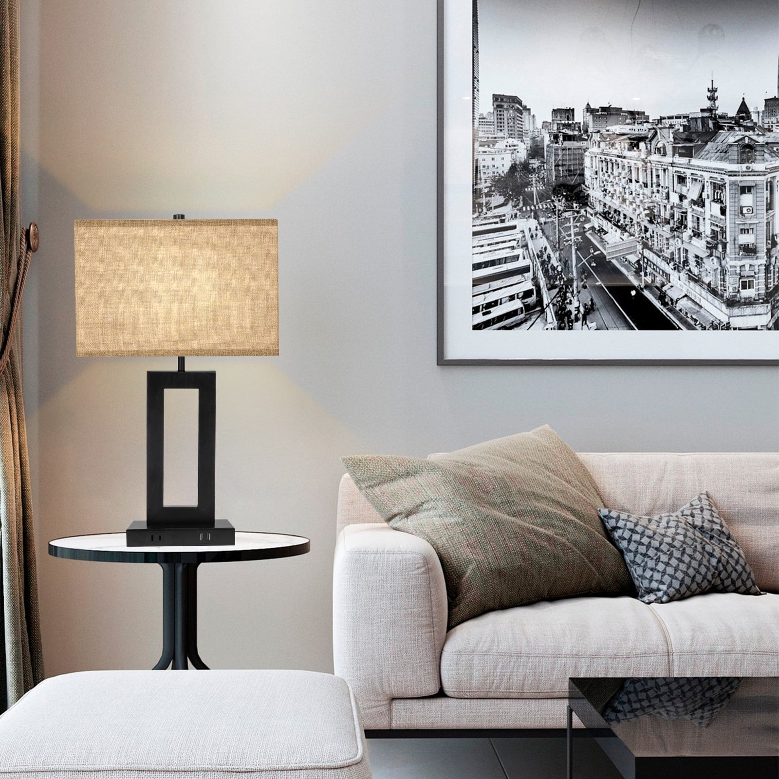 Ensemble de 22 lampes de table USB grises à commande tactile