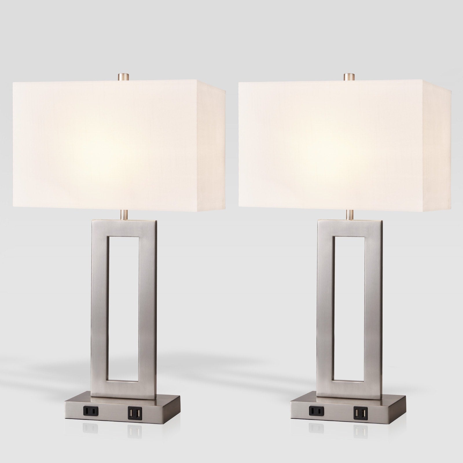 Ensemble de 22 lampes de table USB grises à commande tactile