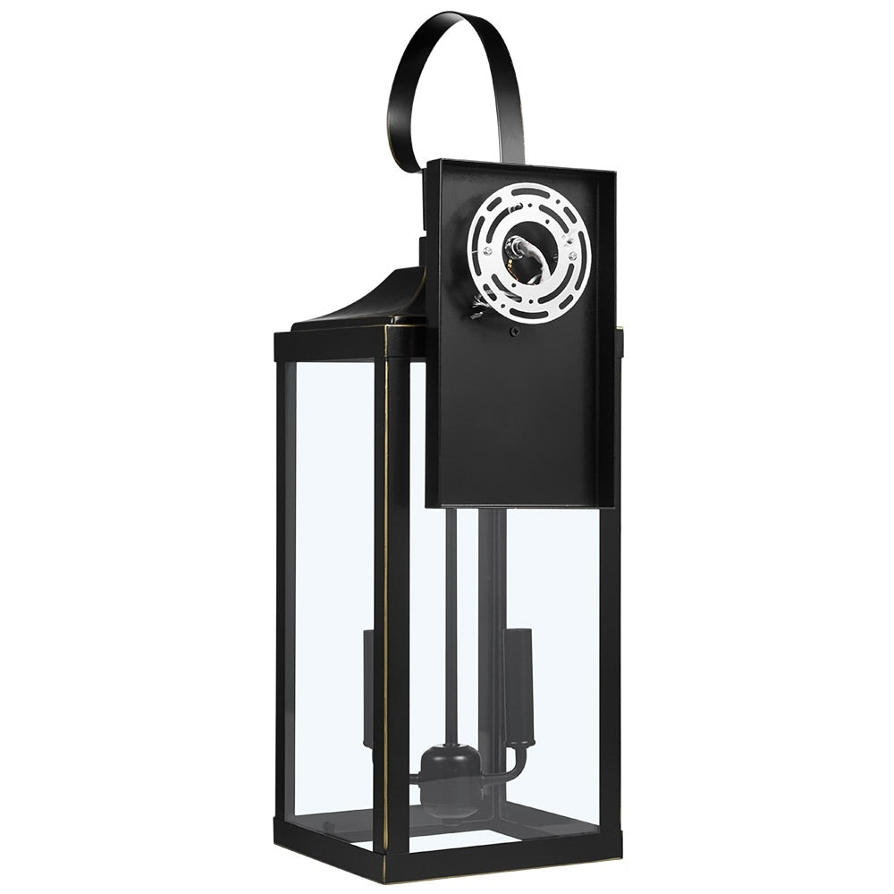 Applique murale d'extérieur à 2 lumières, grande taille, bronze, 25,7 H