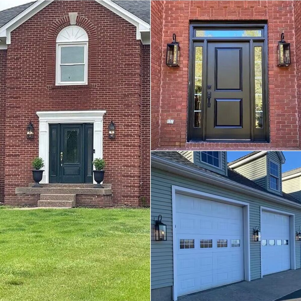 Applique murale d'extérieur à 2 lumières, grande taille, bronze, 25,7 H