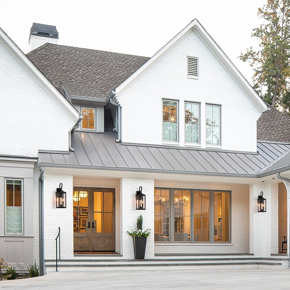 Applique murale d'extérieur à 2 lumières, grande taille, bronze, 25,7 H