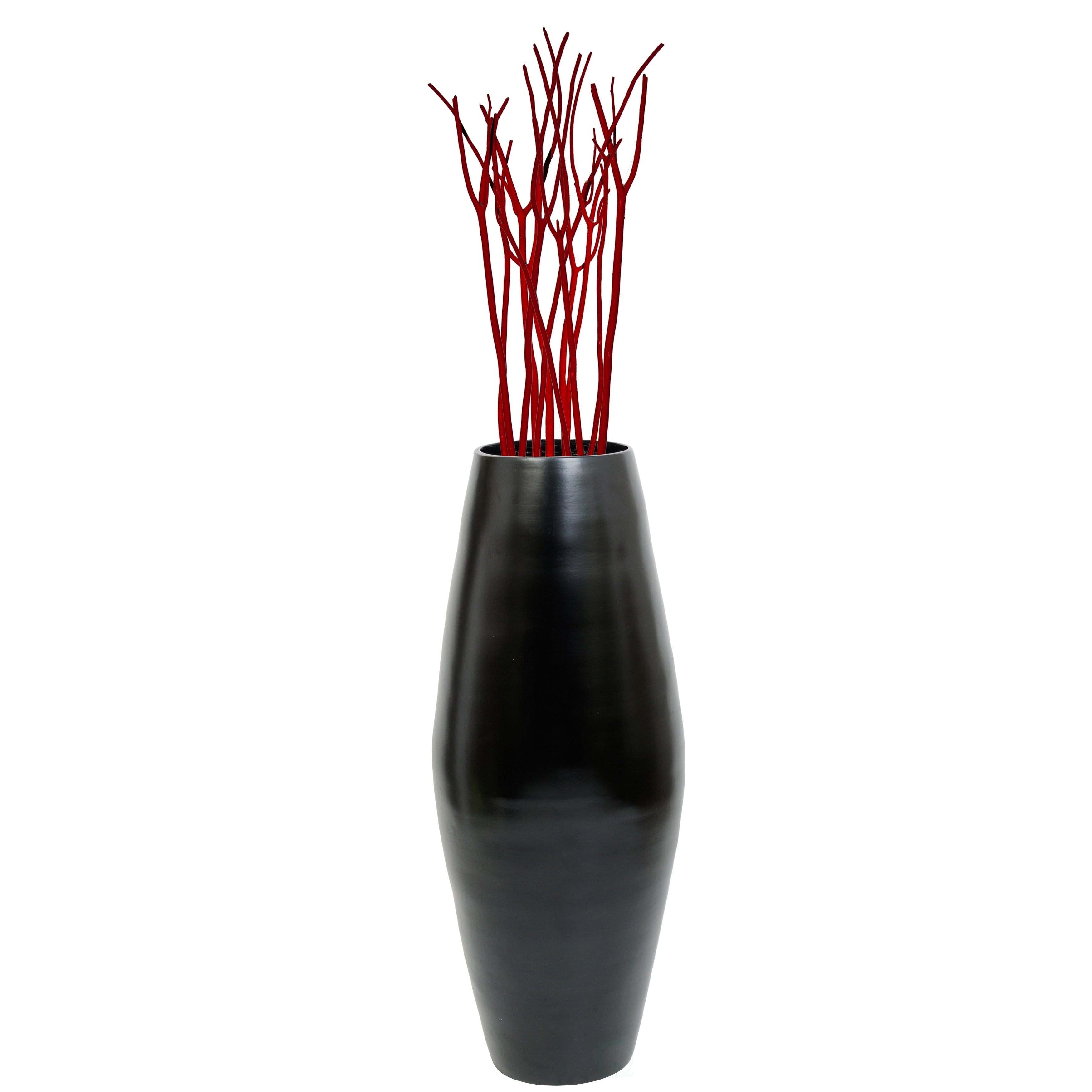 Vase de sol cylindrique en bambou de grande taille, décoratif pour halls d'hôtel et spas, idéal pour le salon ou le couloir.