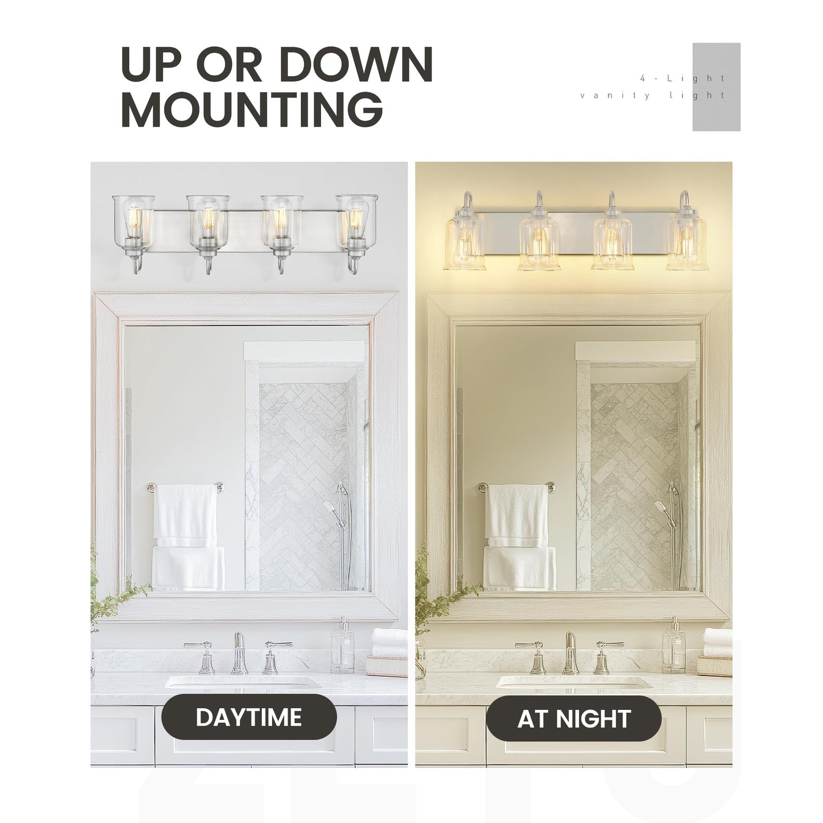 Éclairage de vanité moderne à 3, 4, 5 ou 6 lumières pour miroir de salle de bain