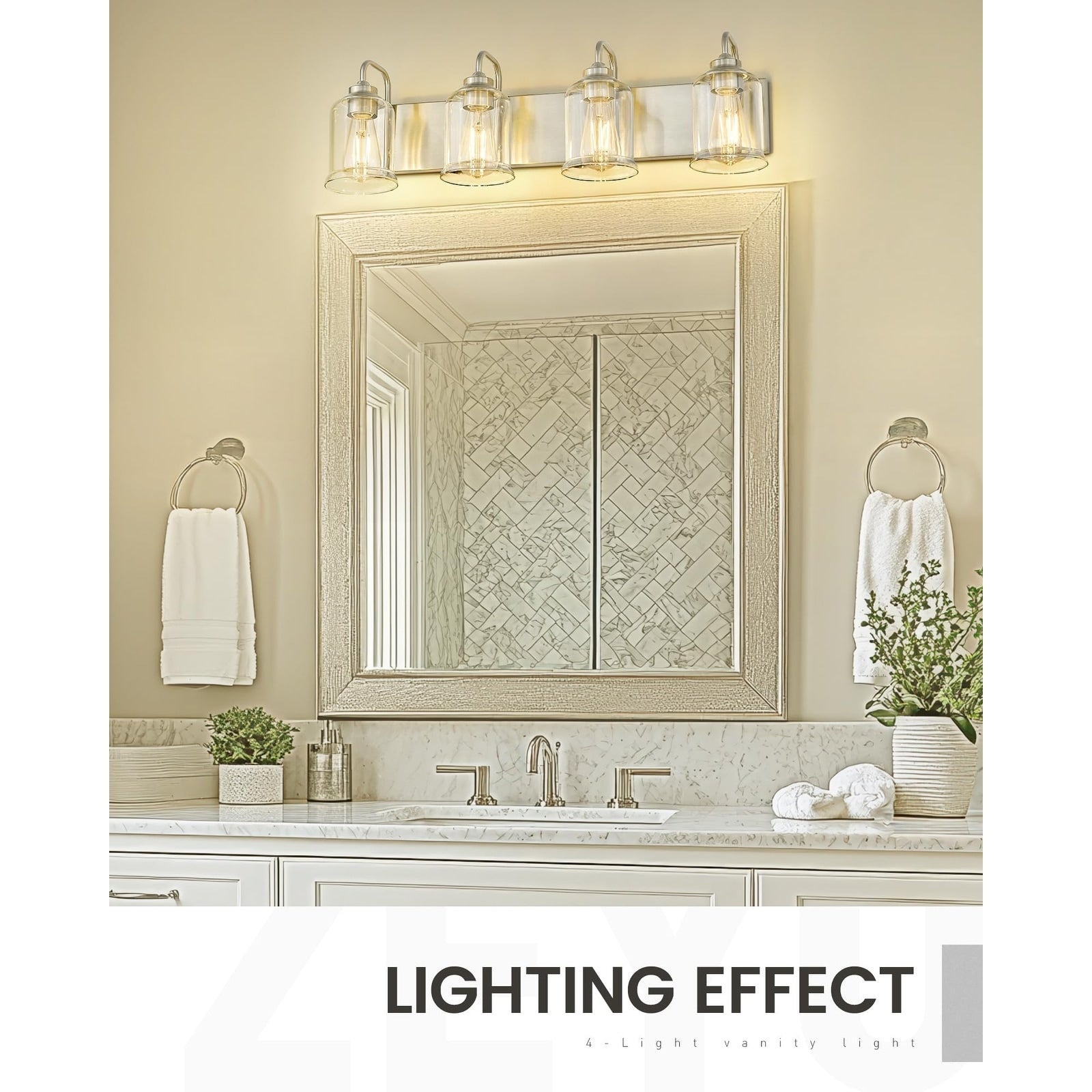 Éclairage de vanité moderne à 3, 4, 5 ou 6 lumières pour miroir de salle de bain