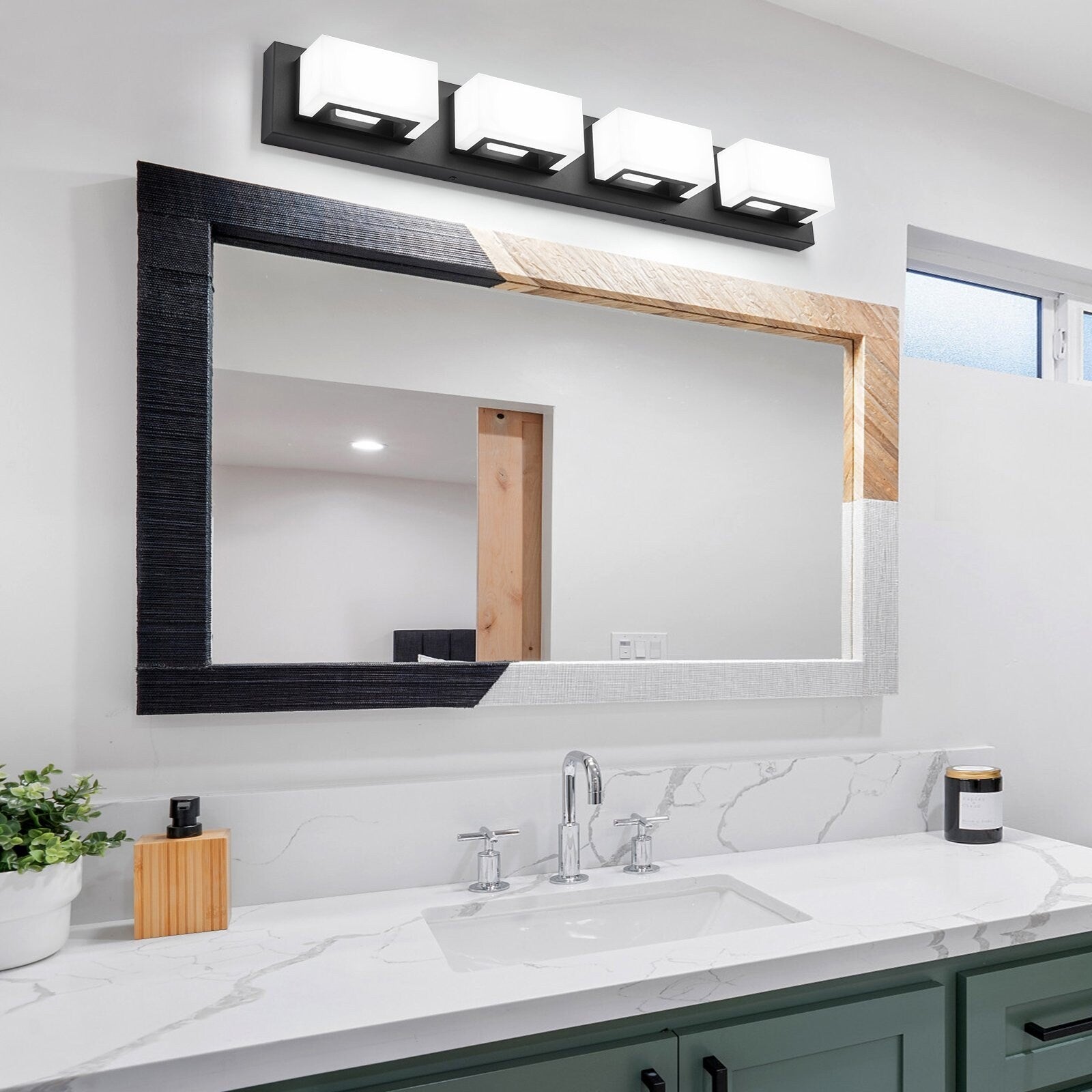 Applique murale LED moderne à intensité variable, 3, 4 ou 5 lampes, noir mat, pour salle de bain