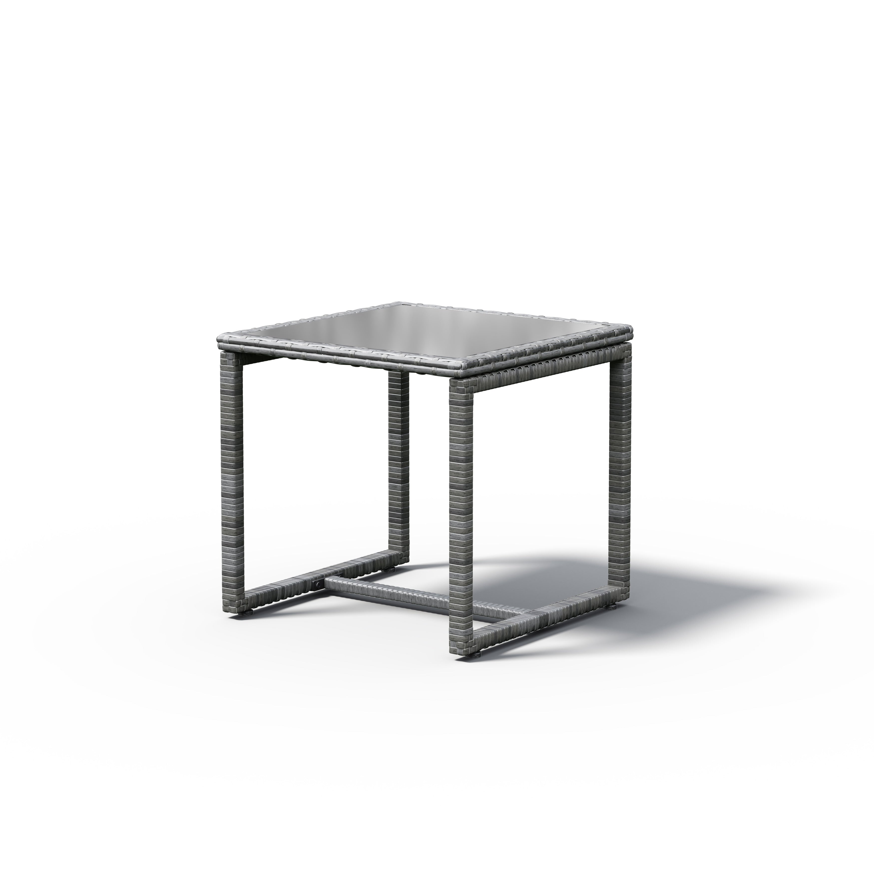 Ensemble de conversation d'extérieur en osier rembourré, 3 pièces