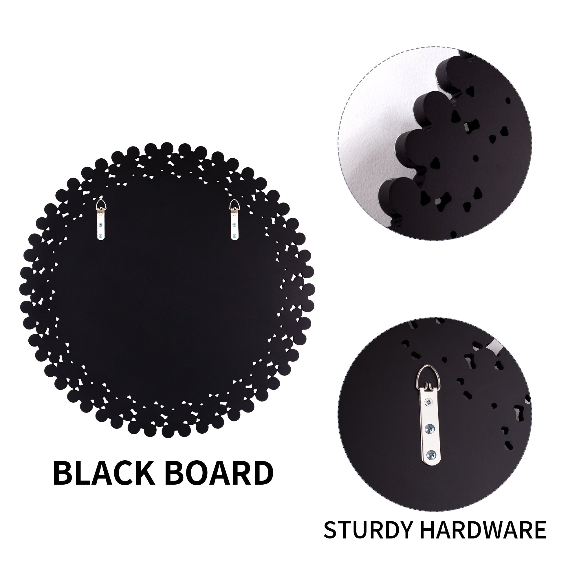 Miroir mural rond avec accents en cristal