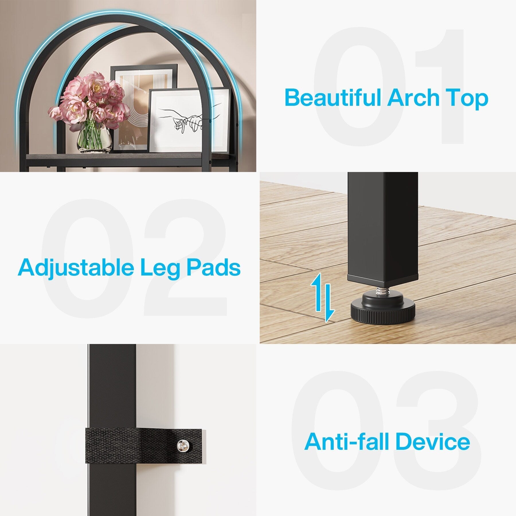 Bibliothèque ouverte, étagères de rangement industrielles avec cadre en métal