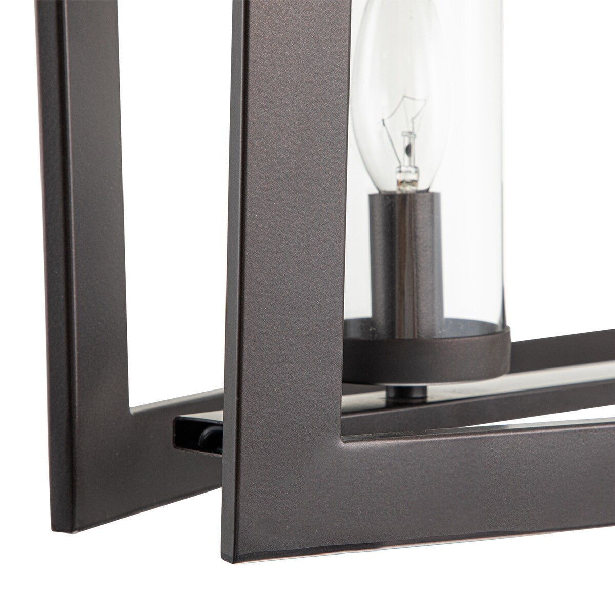 Lustre rectangulaire en verre vintage à 5 lumières pour îlot de cuisine industriel moderne du milieu du siècle