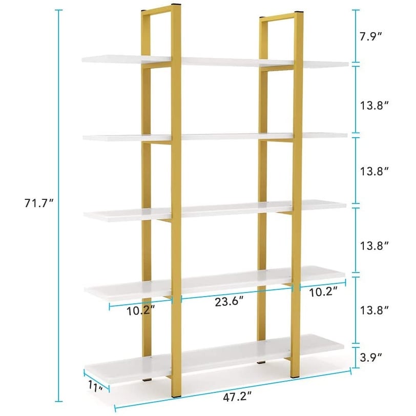 Bibliothèque à 5 niveaux, style industriel vintage