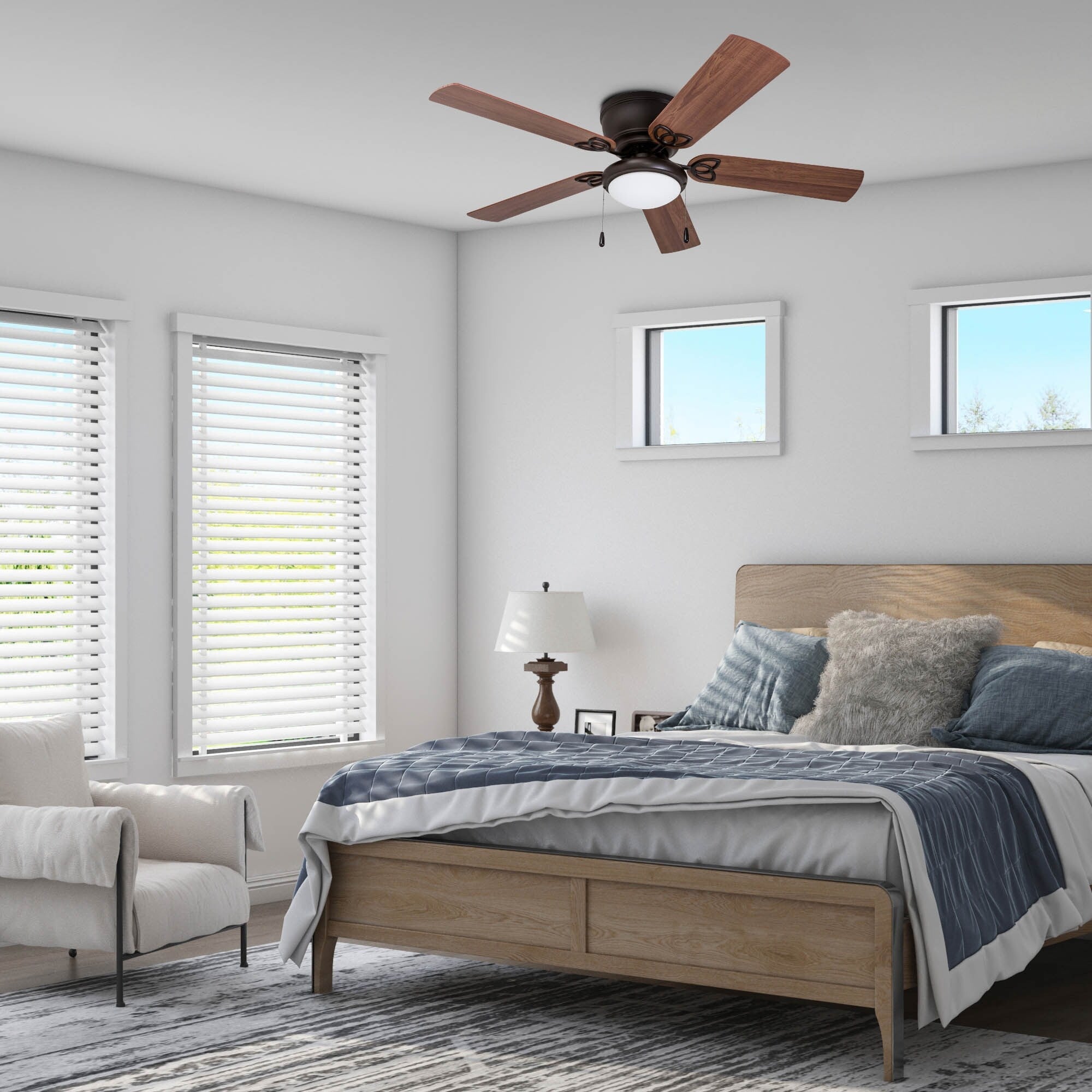 Ventilateur de plafond LED d'intérieur traditionnel Prominence Home Benton avec lumière et chaînes de traction