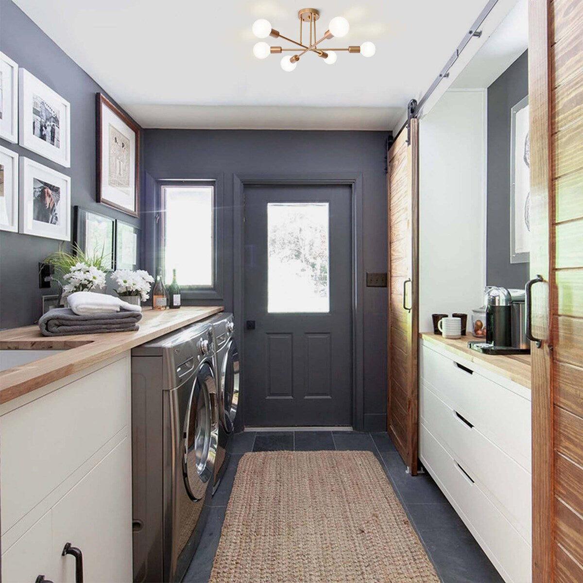 Plafonnier semi-encastré moderne en métal Sputnik de 60 cm (23,62 po)