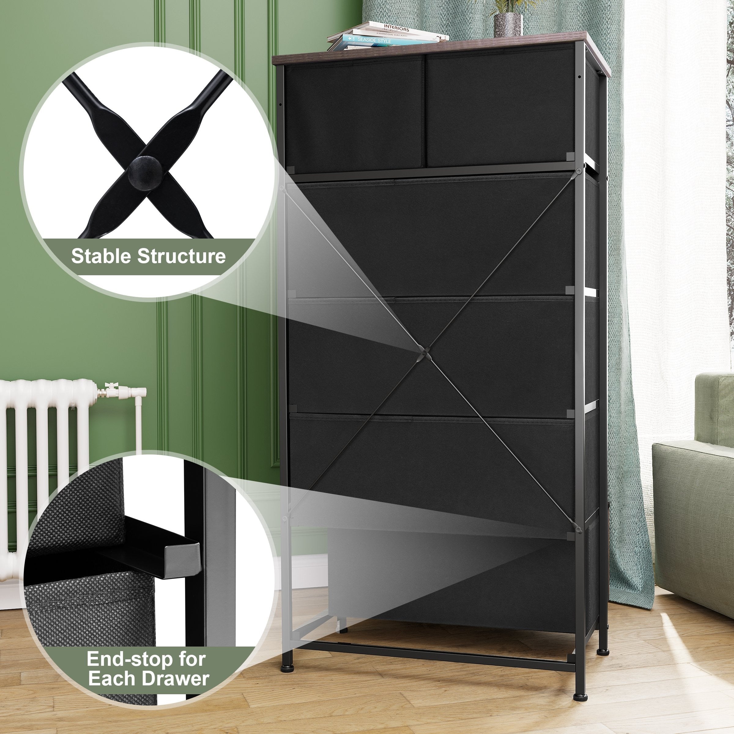 Commode verticale à 6 tiroirs de Crestlive Products