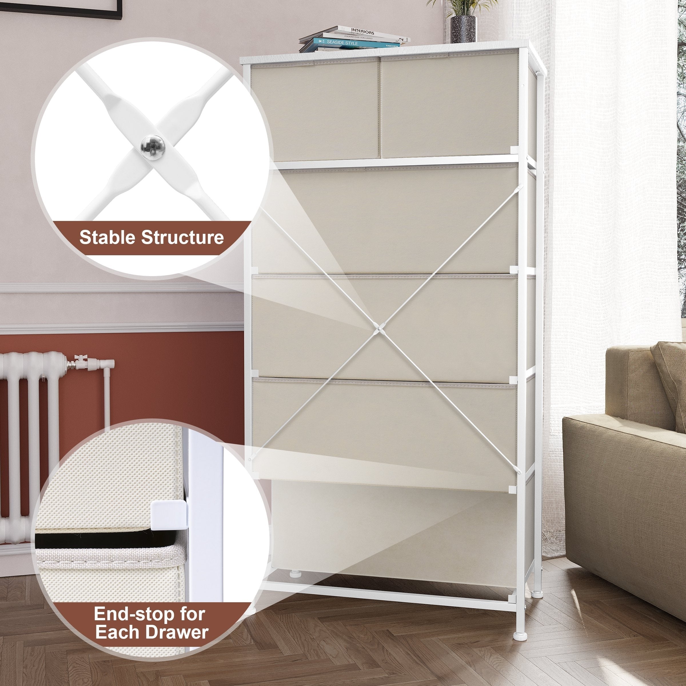 Commode verticale à 6 tiroirs de Crestlive Products