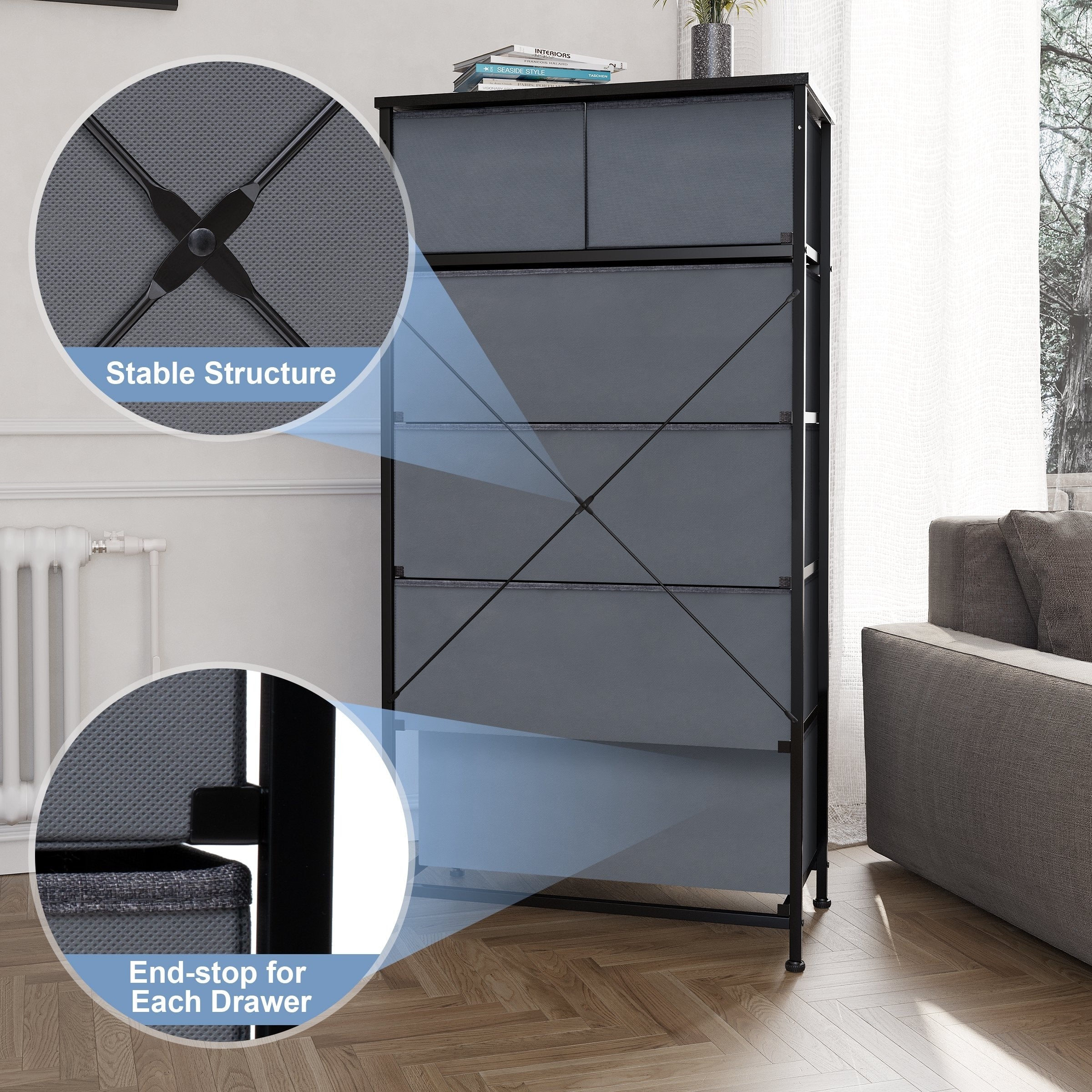 Commode verticale à 6 tiroirs de Crestlive Products