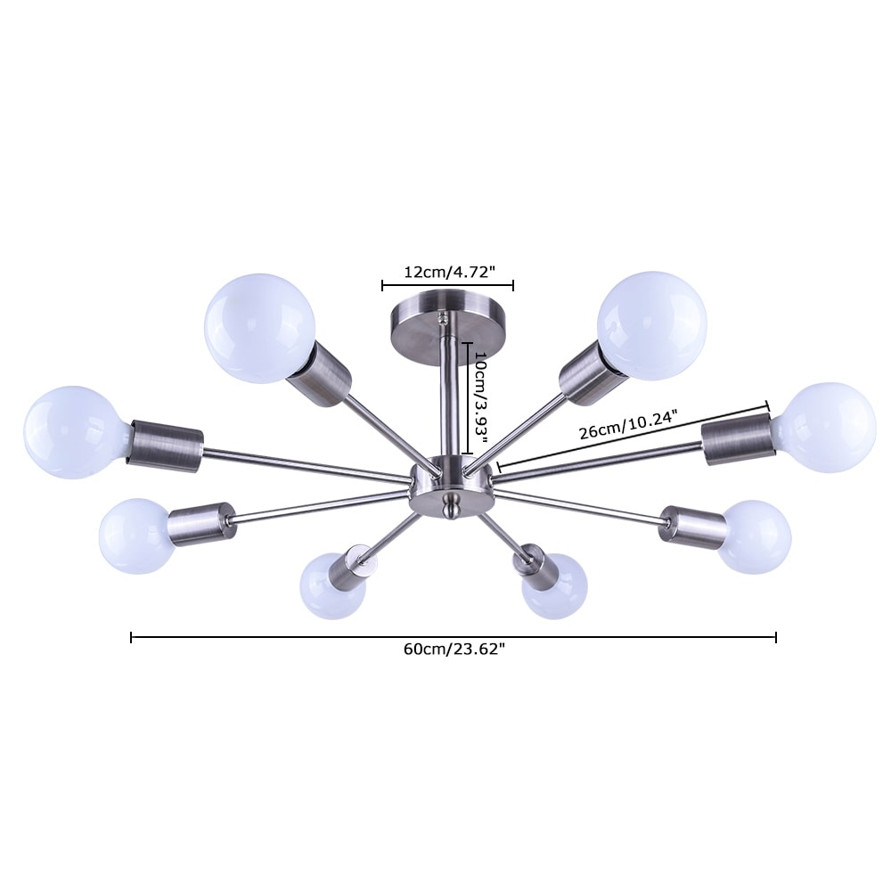 Plafonnier semi-encastré Spoutnik noir/doré pour salon, cuisine, bureau, chambre à coucher, hall d'entrée