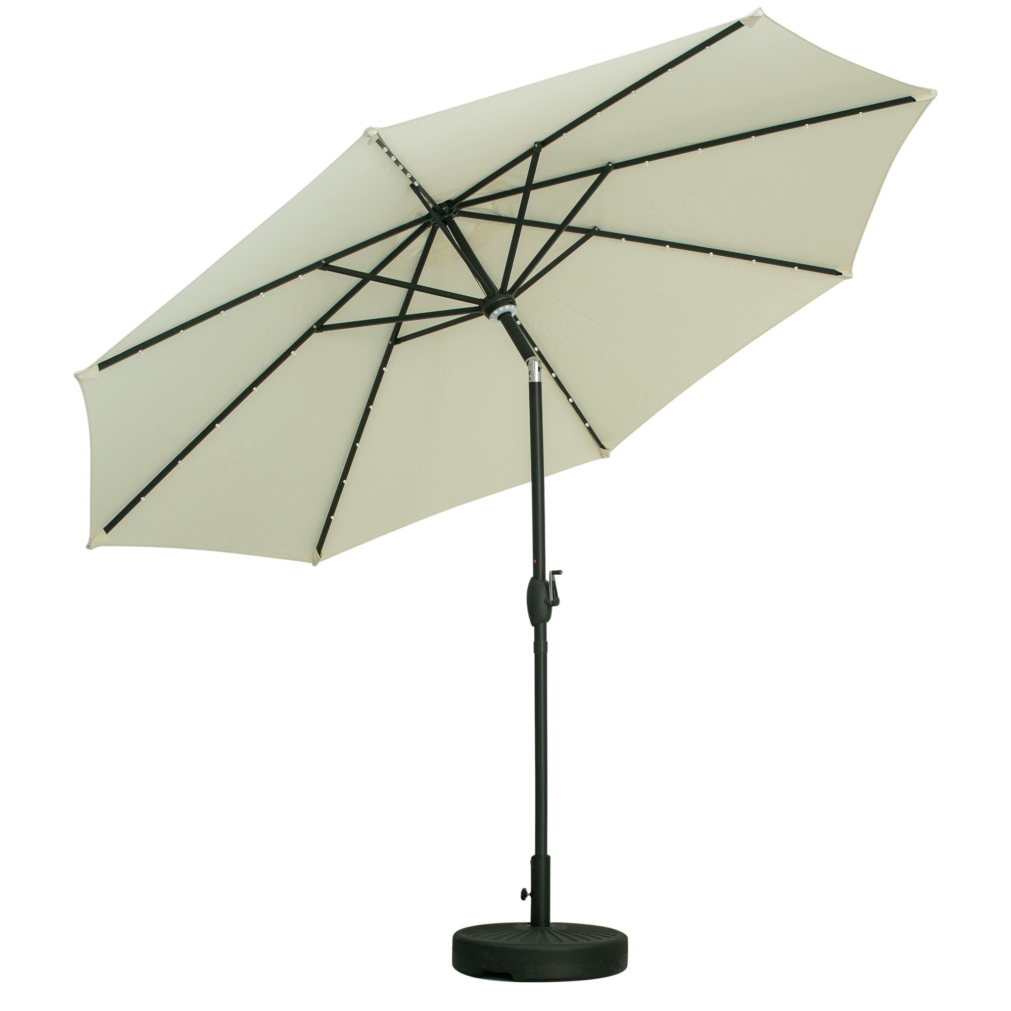 Parasol de patio Ainfox de 10 pieds avec lumières Parasol solaire d'extérieur sans base