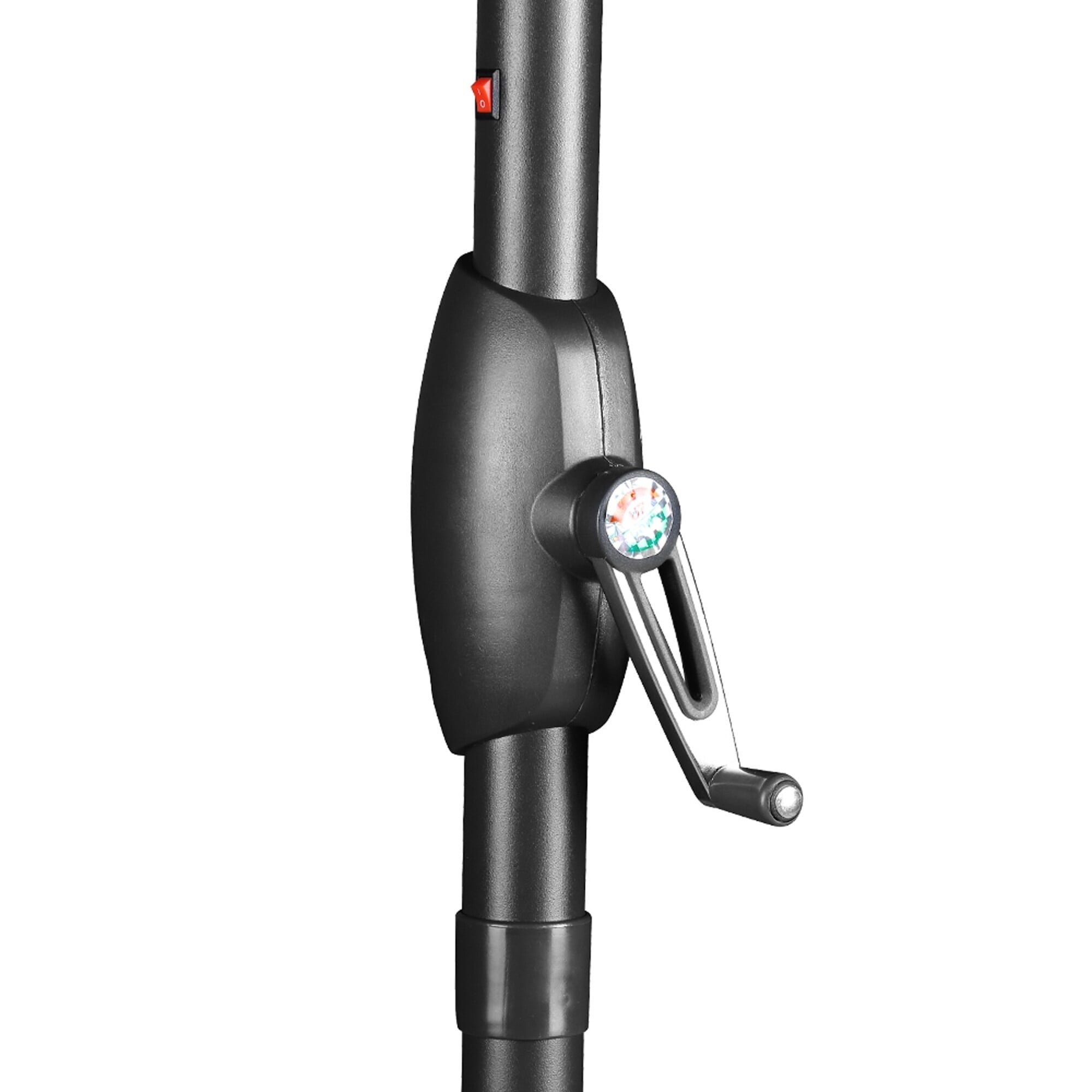 Parasol de patio Ainfox de 10 pieds avec lumières Parasol solaire d'extérieur sans base