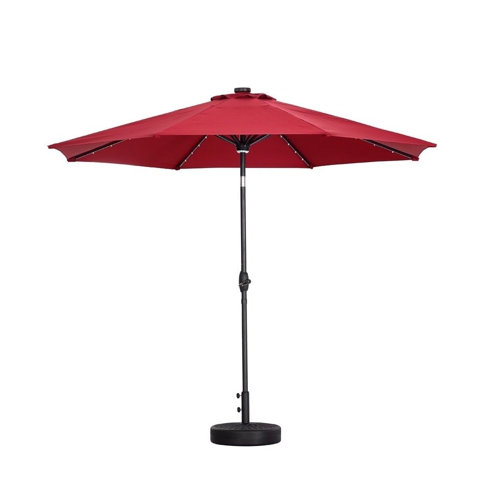 Parasol de patio Ainfox de 10 pieds avec lumières Parasol solaire d'extérieur sans base