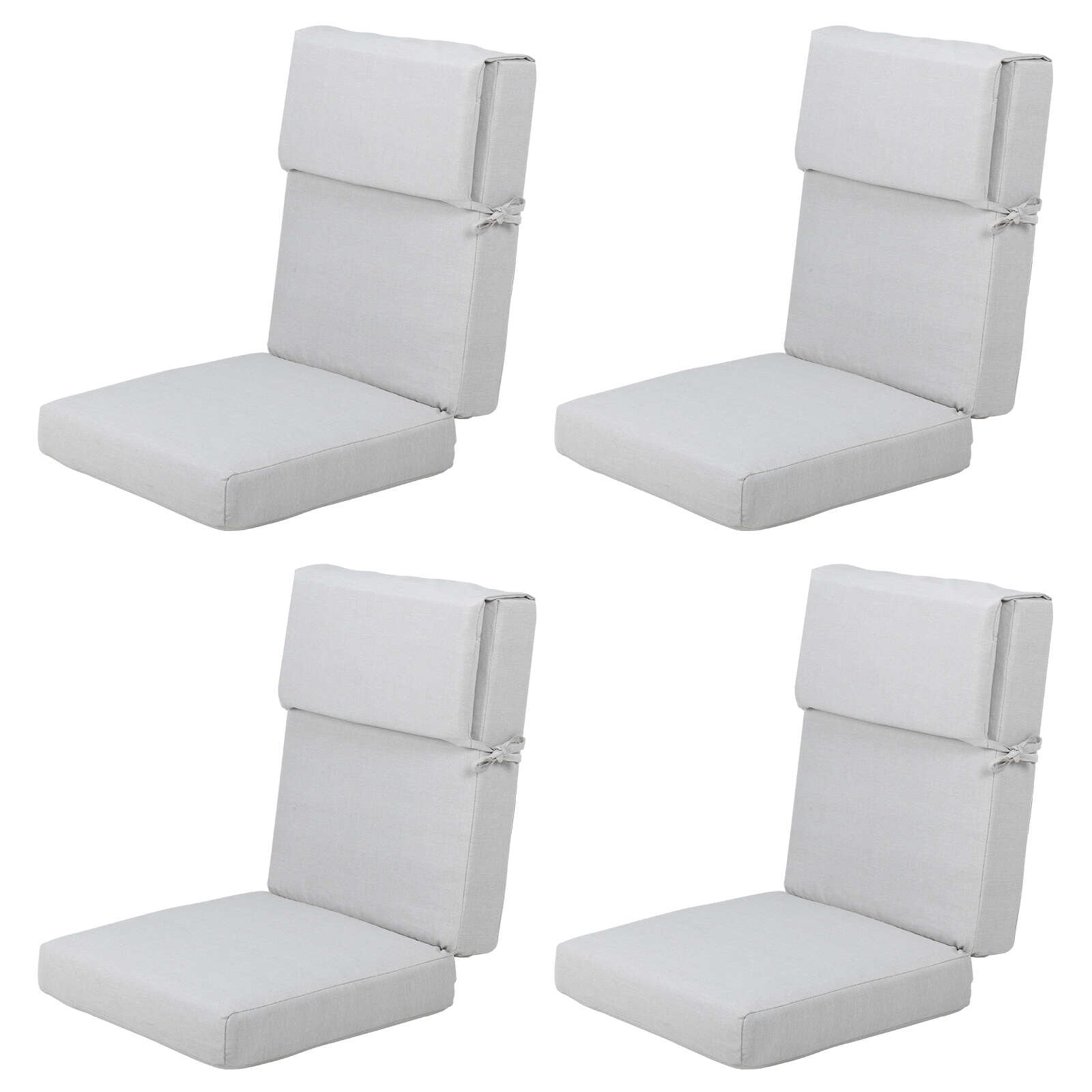 Lot de 4 coussins de chaise à dossier haut Aoodor Patio, 46 x 21 x 4 pouces (coussins uniquement)