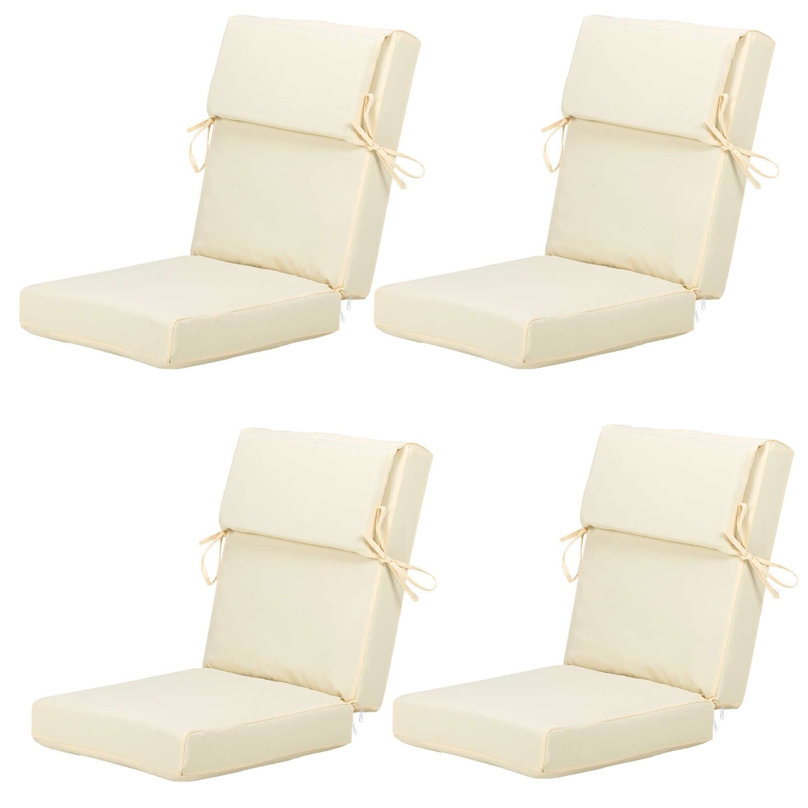 Lot de 4 coussins de chaise à dossier haut Aoodor Patio, 46 x 21 x 4 pouces (coussins uniquement)