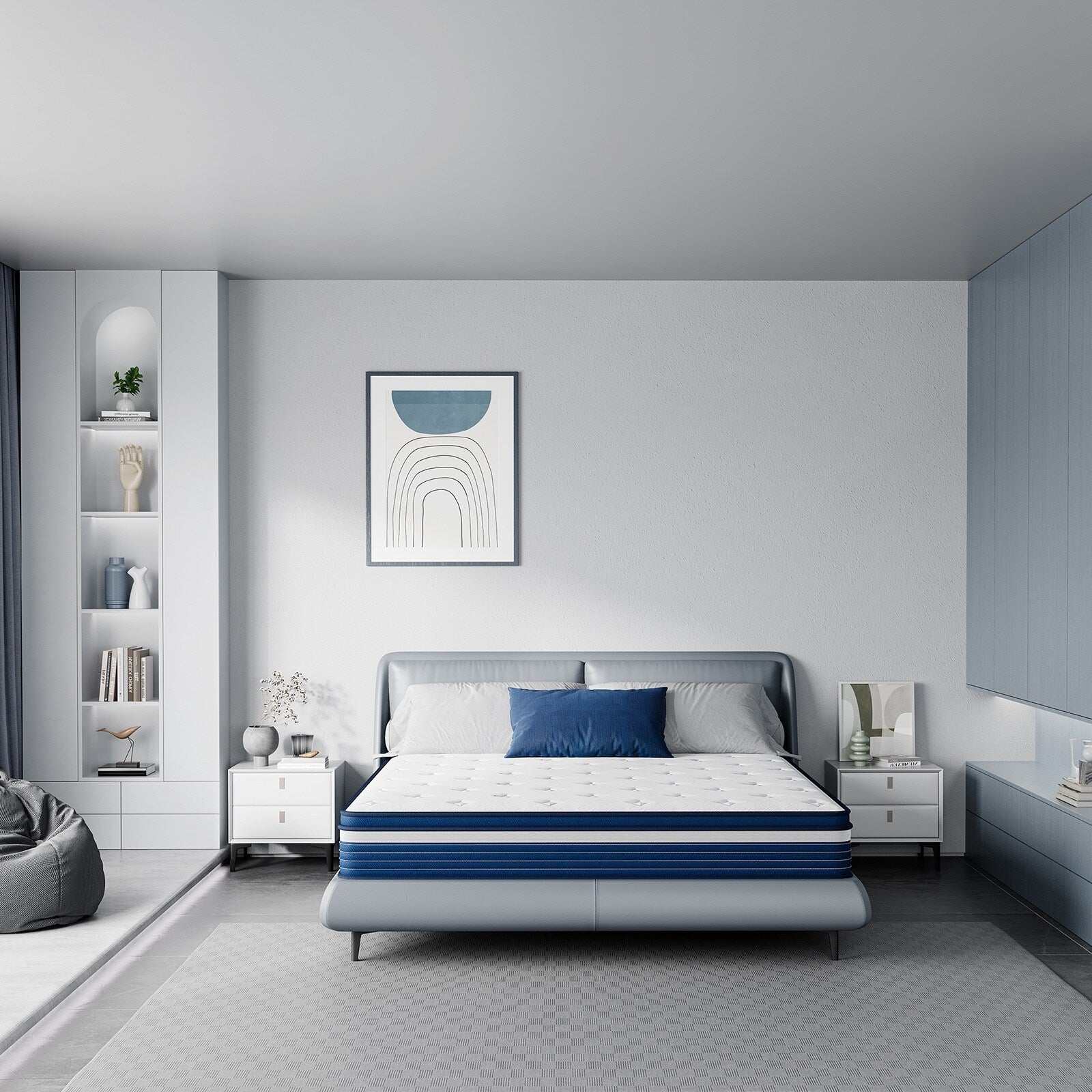 Matelas hybride à ressorts SweDrea de 25 cm, soulageant la pression et rafraîchissant, certifié CertiPUR-US, SGS et OEKO-TEX.