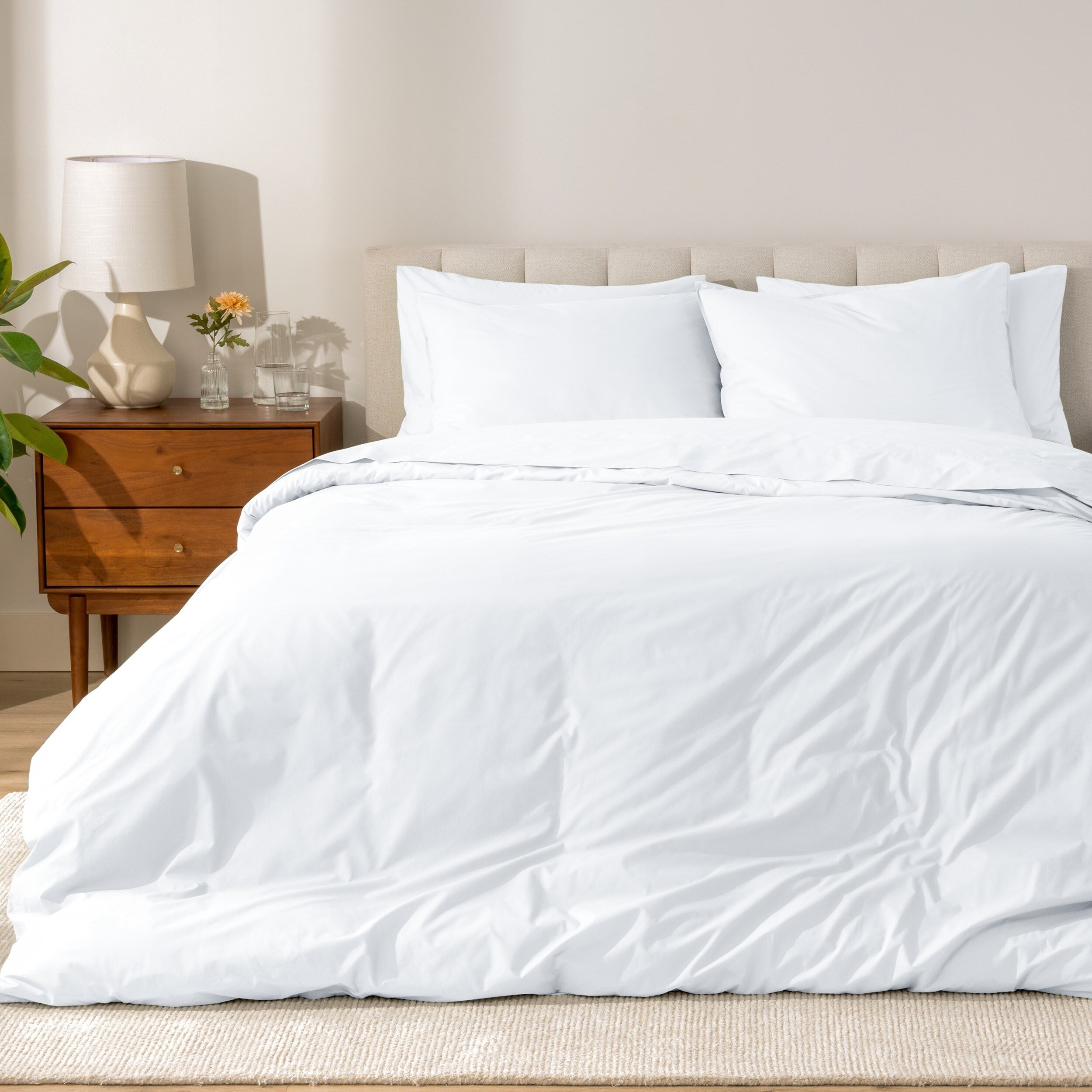 Parure de couette en percale de coton biologique Bare Home