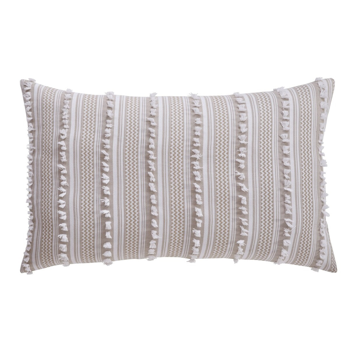 Parure de couette Angelique Better Trends 100 % coton touffeté doux en peluche chenille élégante à rayures lavable en machine et sèche-linge