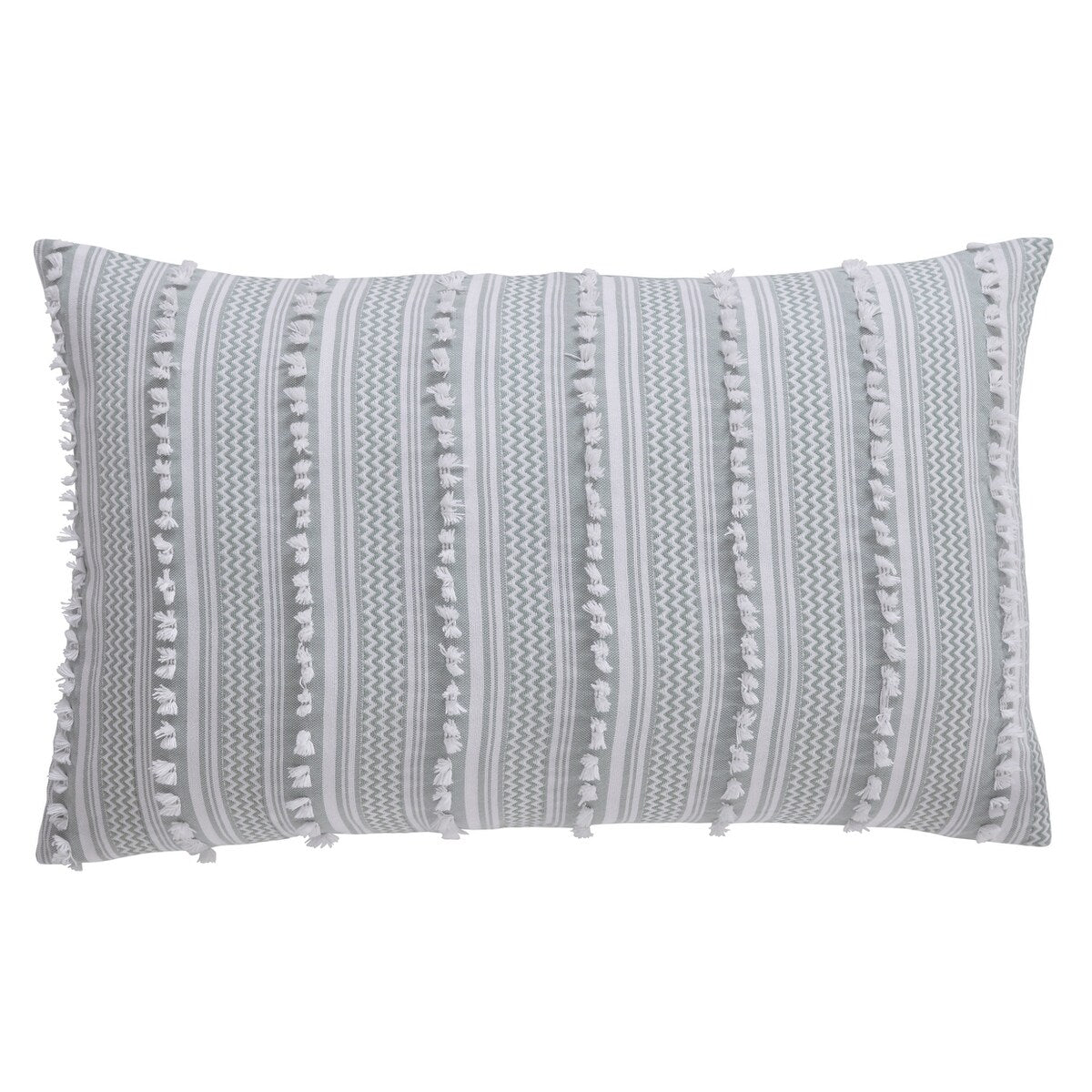 Parure de couette Angelique Better Trends 100 % coton touffeté doux en peluche chenille élégante à rayures lavable en machine et sèche-linge