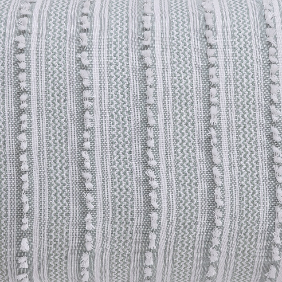 Parure de couette Angelique Better Trends 100 % coton touffeté doux en peluche chenille élégante à rayures lavable en machine et sèche-linge