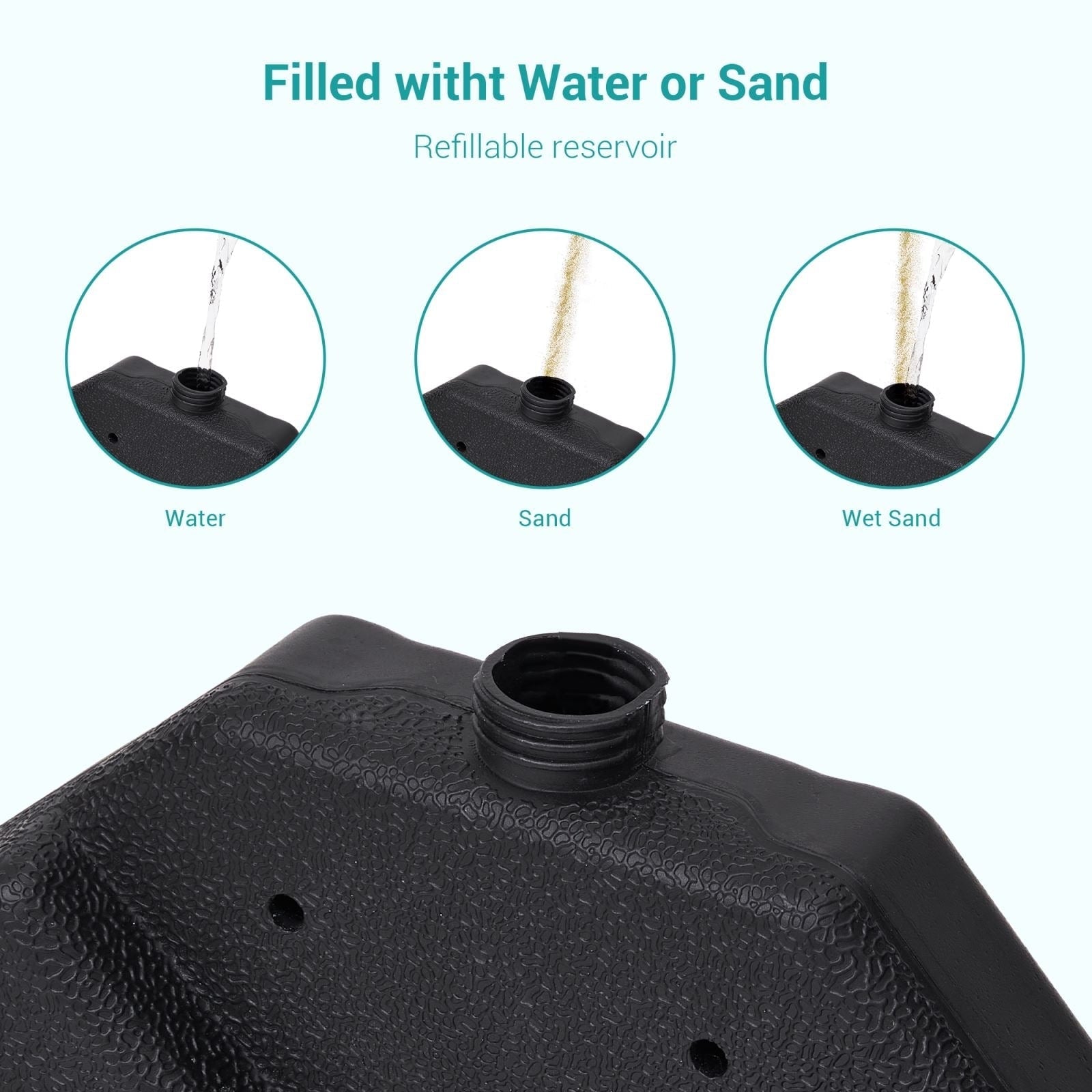 Support de parasol déporté Bonosuki 4 pièces avec base en porte-à-faux, 176 lb - 40,9 x 40,9