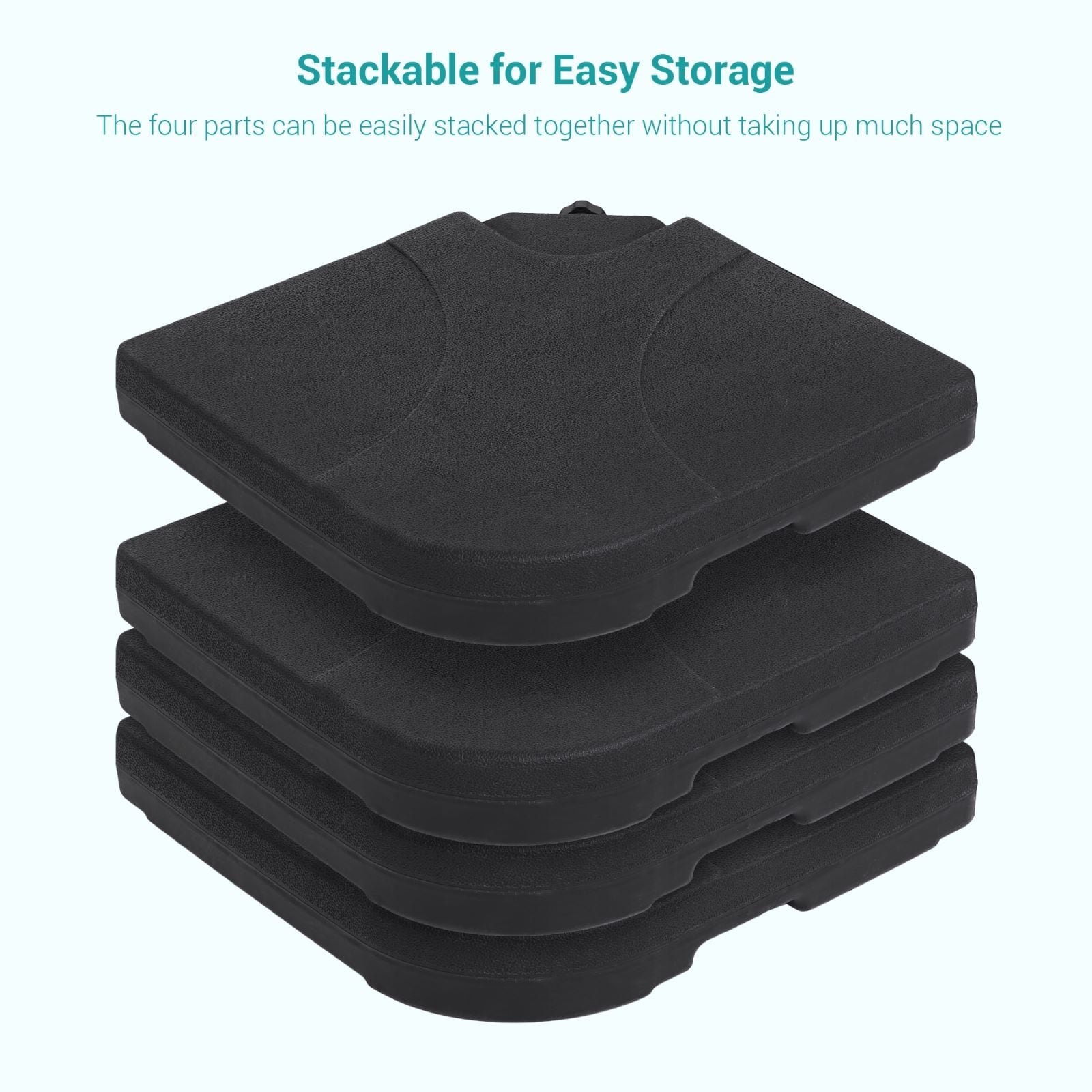 Support de parasol déporté Bonosuki 4 pièces avec base en porte-à-faux, 176 lb - 40,9 x 40,9