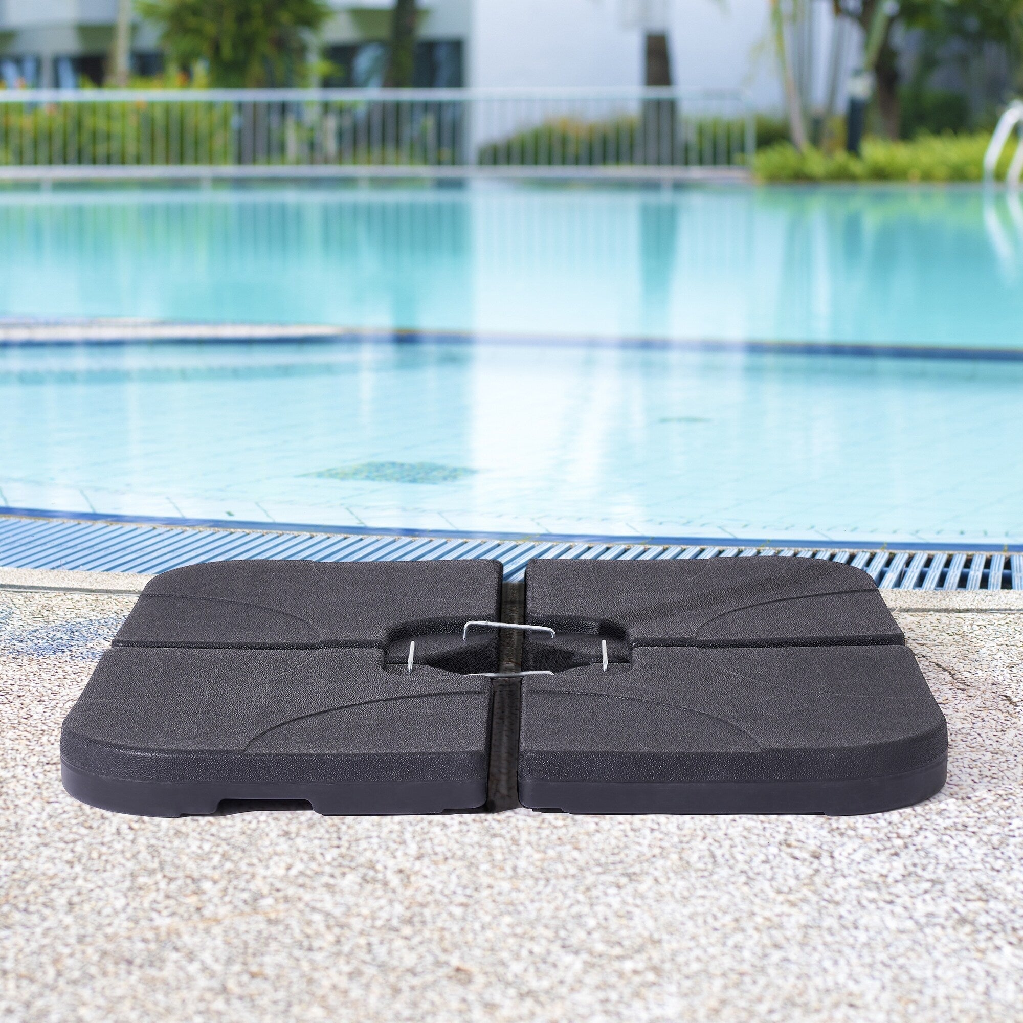 Support de parasol déporté Bonosuki 4 pièces avec base en porte-à-faux, 176 lb - 40,9 x 40,9