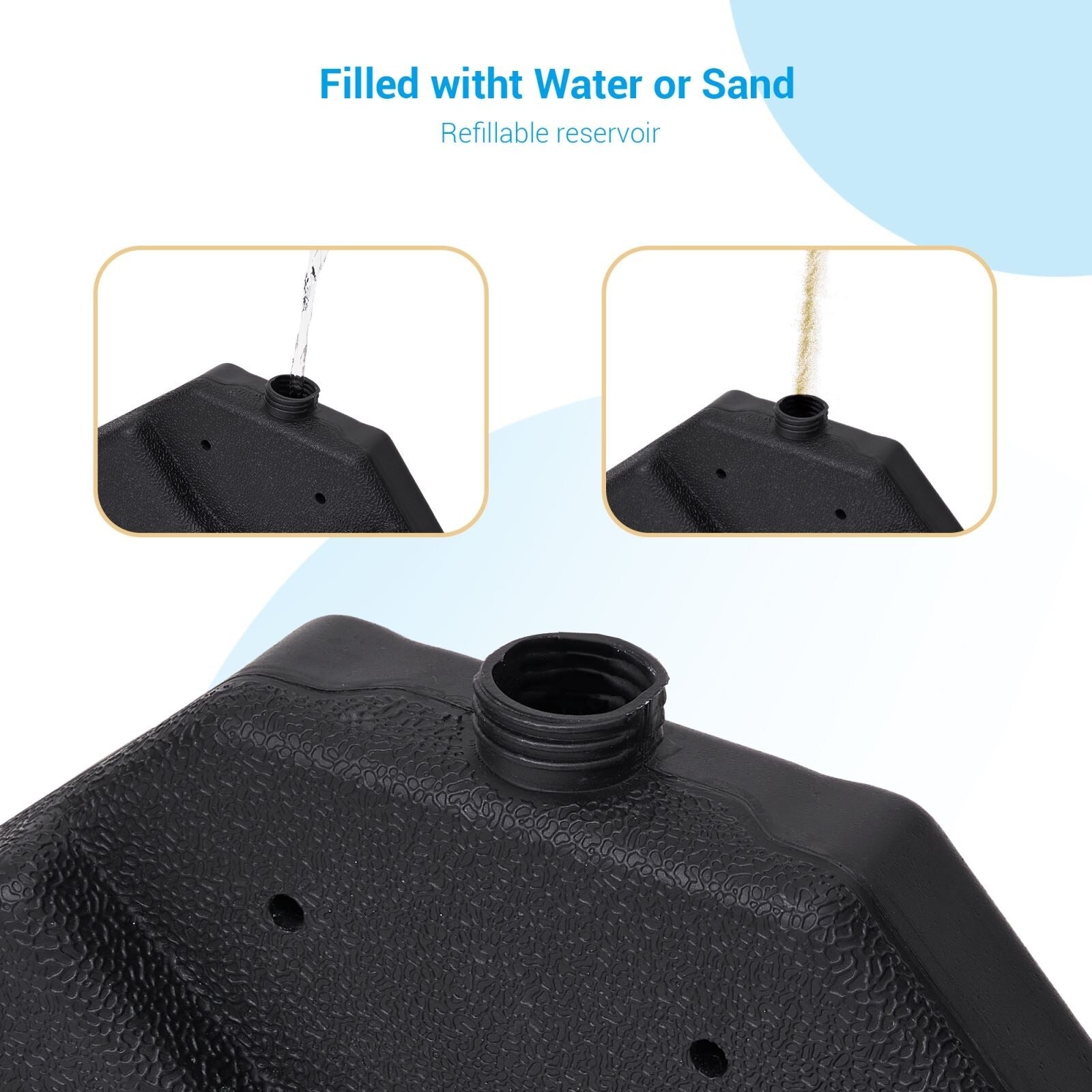 Support de parasol déporté Bonosuki 4 pièces avec base en porte-à-faux, 176 lb - 40,9 x 40,9