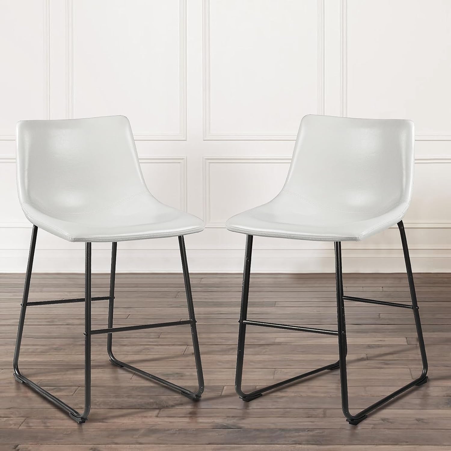 Tabourets de bar Bossin 18/26/30 pouces, tabourets de bar à hauteur de comptoir avec dossier, tabourets modernes en cuir PU, chaise de salle à manger avec repose-pieds