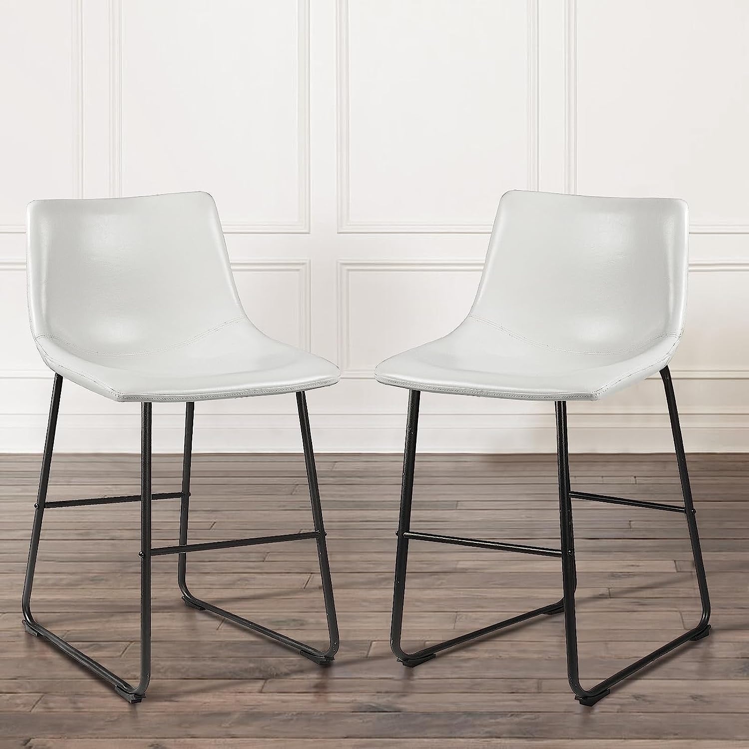 Tabourets de bar Bossin 18/26/30 pouces, tabourets de bar à hauteur de comptoir avec dossier, tabourets modernes en cuir PU, chaise de salle à manger avec repose-pieds