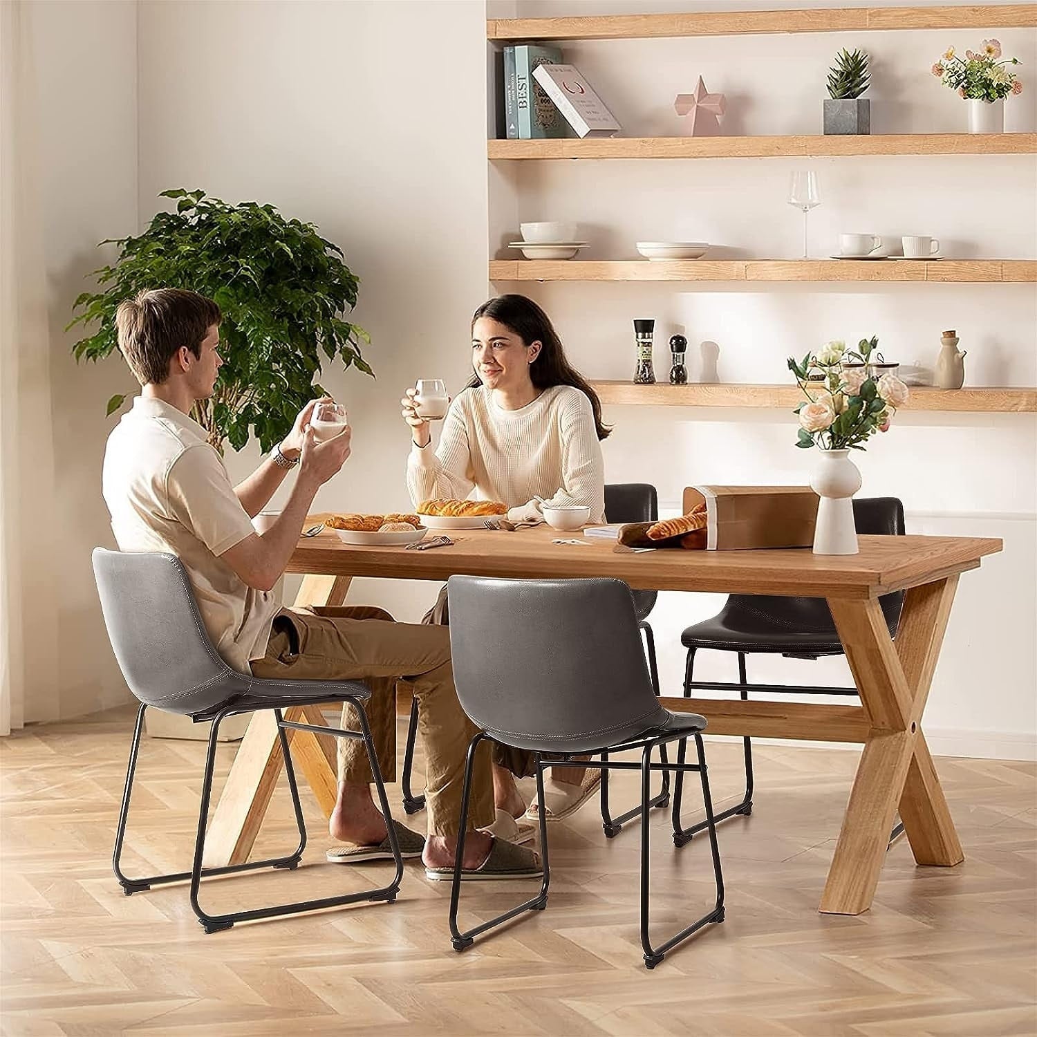 Tabourets de bar Bossin 18/26/30 pouces, tabourets de bar à hauteur de comptoir avec dossier, tabourets modernes en cuir PU, chaise de salle à manger avec repose-pieds