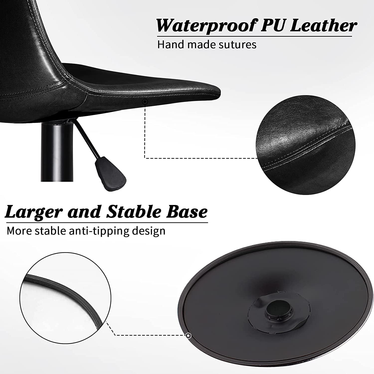 Tabourets de bar pivotants réglables Bossin avec dossier – Hauteur comptoir