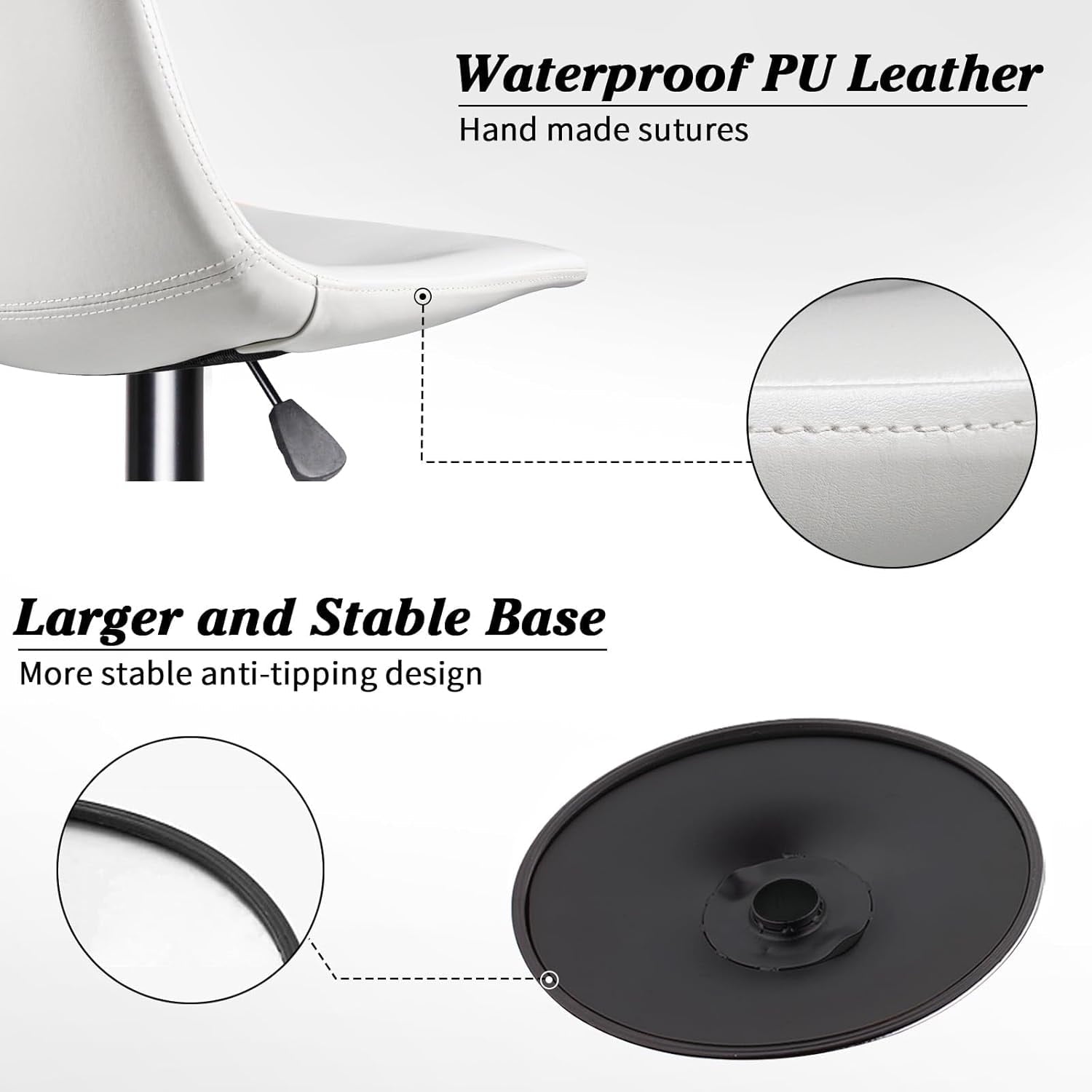 Tabourets de bar pivotants réglables Bossin avec dossier – Hauteur comptoir