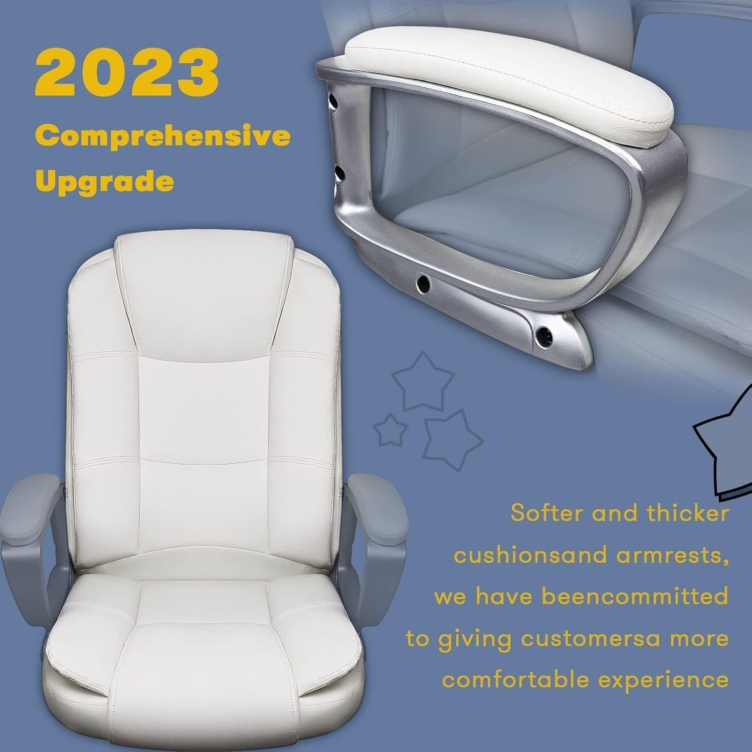 Chaise de bureau Bossin Big and Tall, chaise de direction à dossier haut, chaise de direction ergonomique réglable en cuir, 400 lb