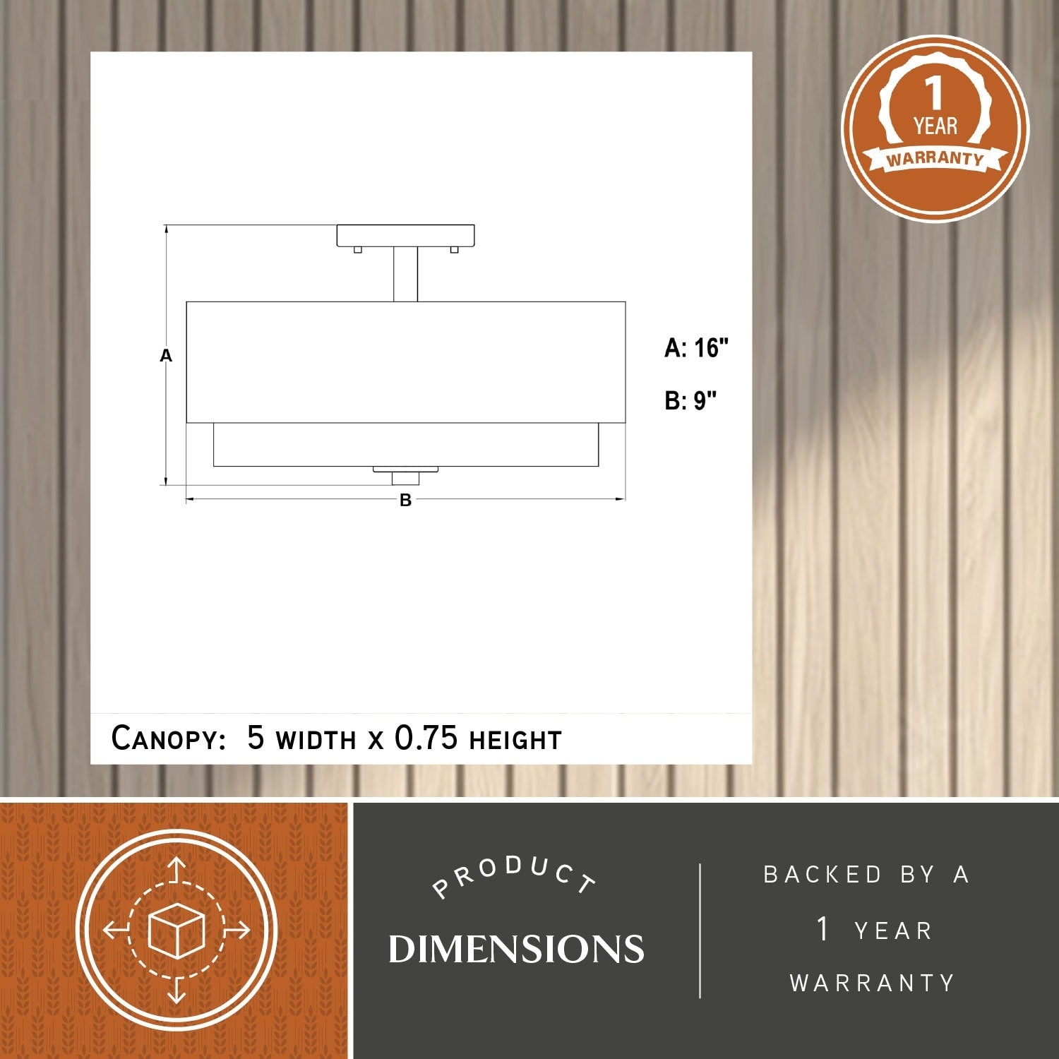 Plafonnier moderne du milieu du siècle de Burnaby avec abat-jour tambour en lin blanc